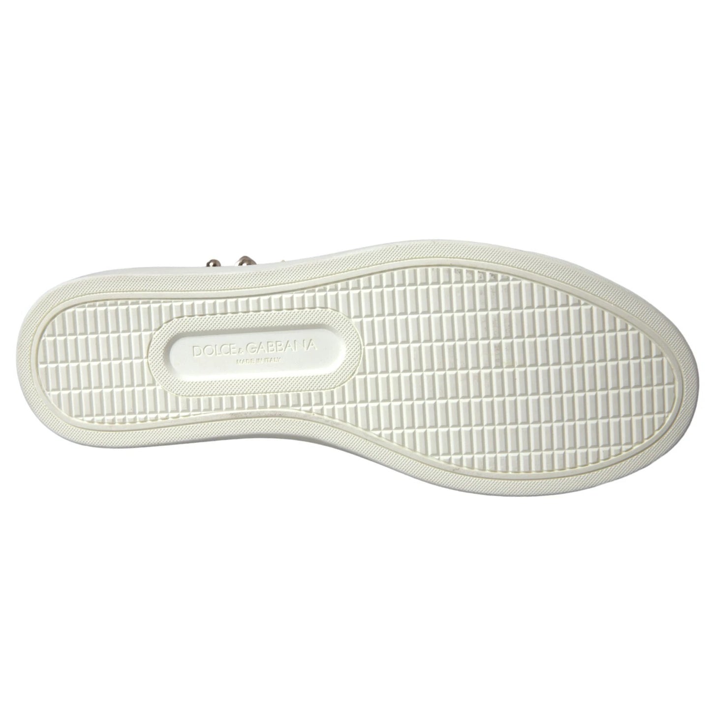 Dolce & Gabbana White Leather Gold Red Heart Sneakers Shoes by Dolce & Gabbana