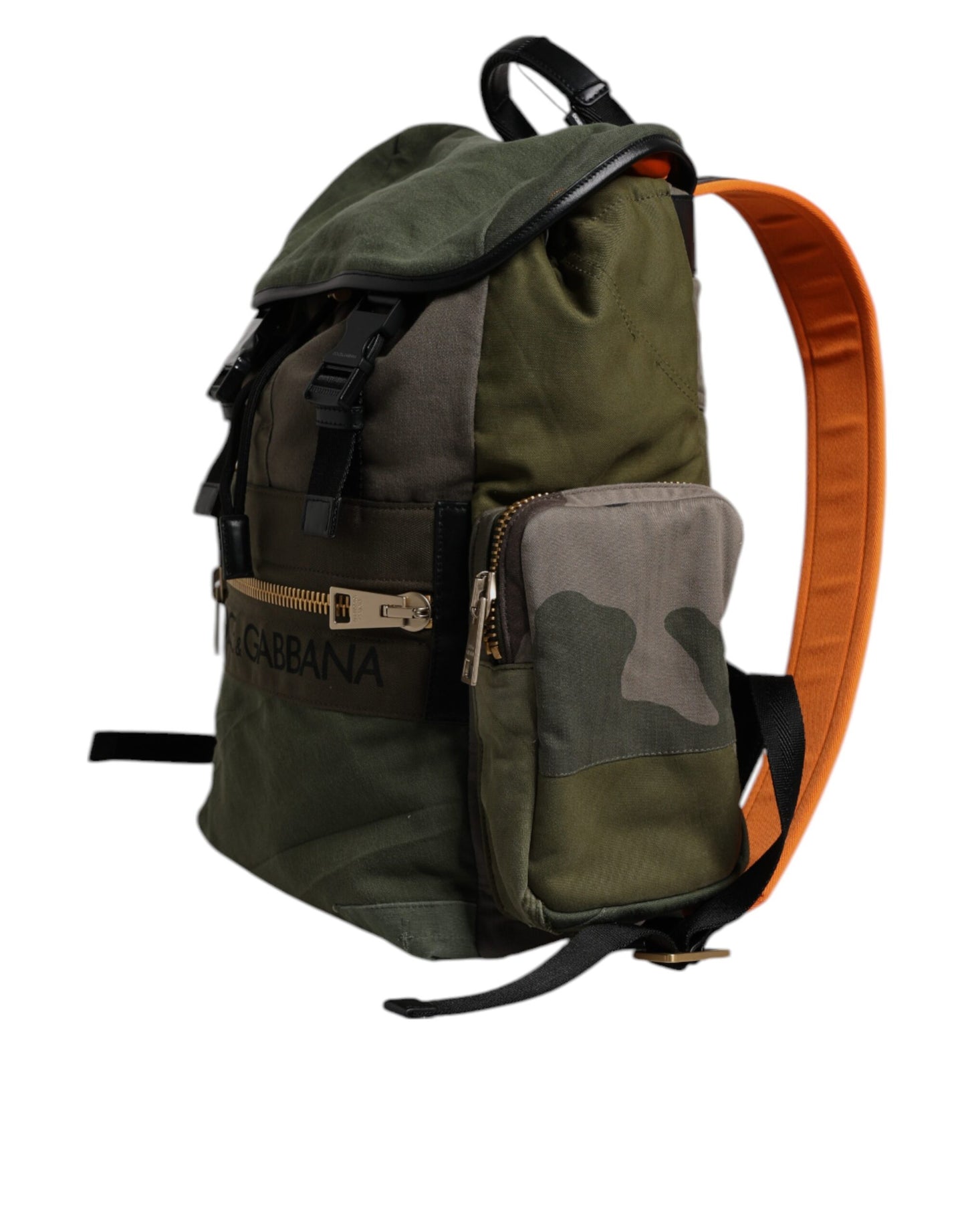 Sac à dos de voyage militaire patchwork vert Dolce & Gabbana