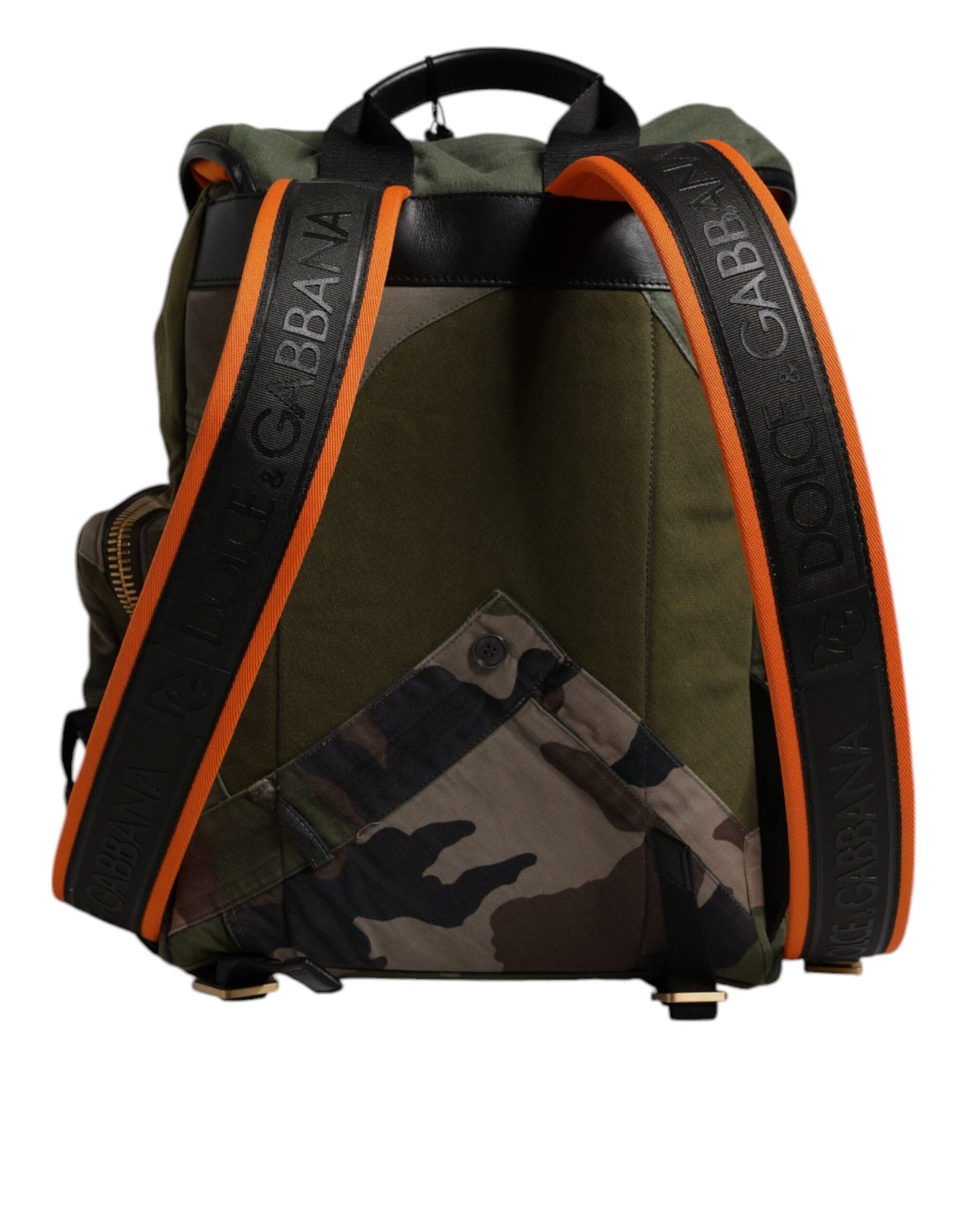 Sac à dos de voyage militaire patchwork vert Dolce & Gabbana