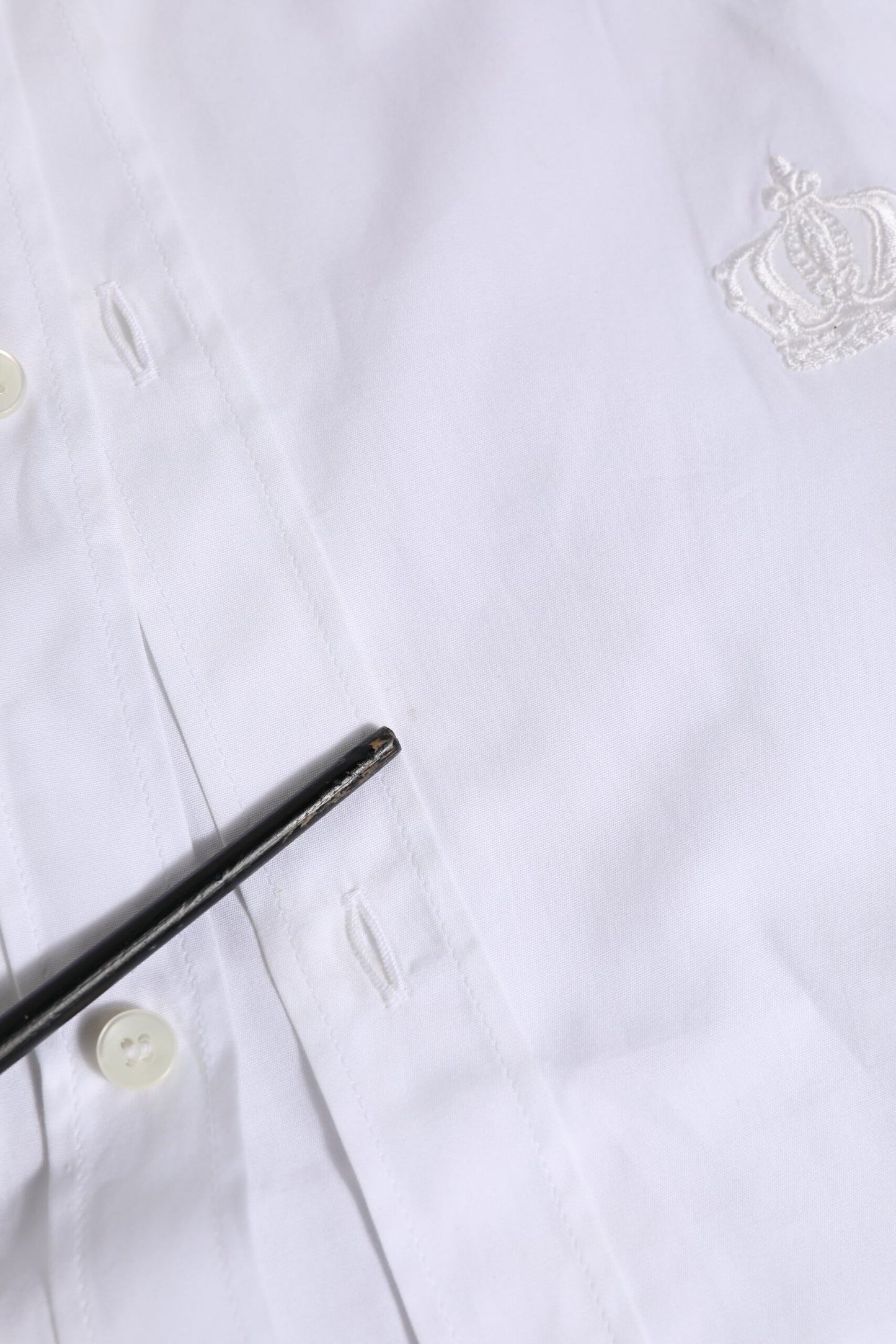 Dolce & Gabbana White Cotton GOLD Long Sleeves Formal Shirt by Dolce & Gabbana
