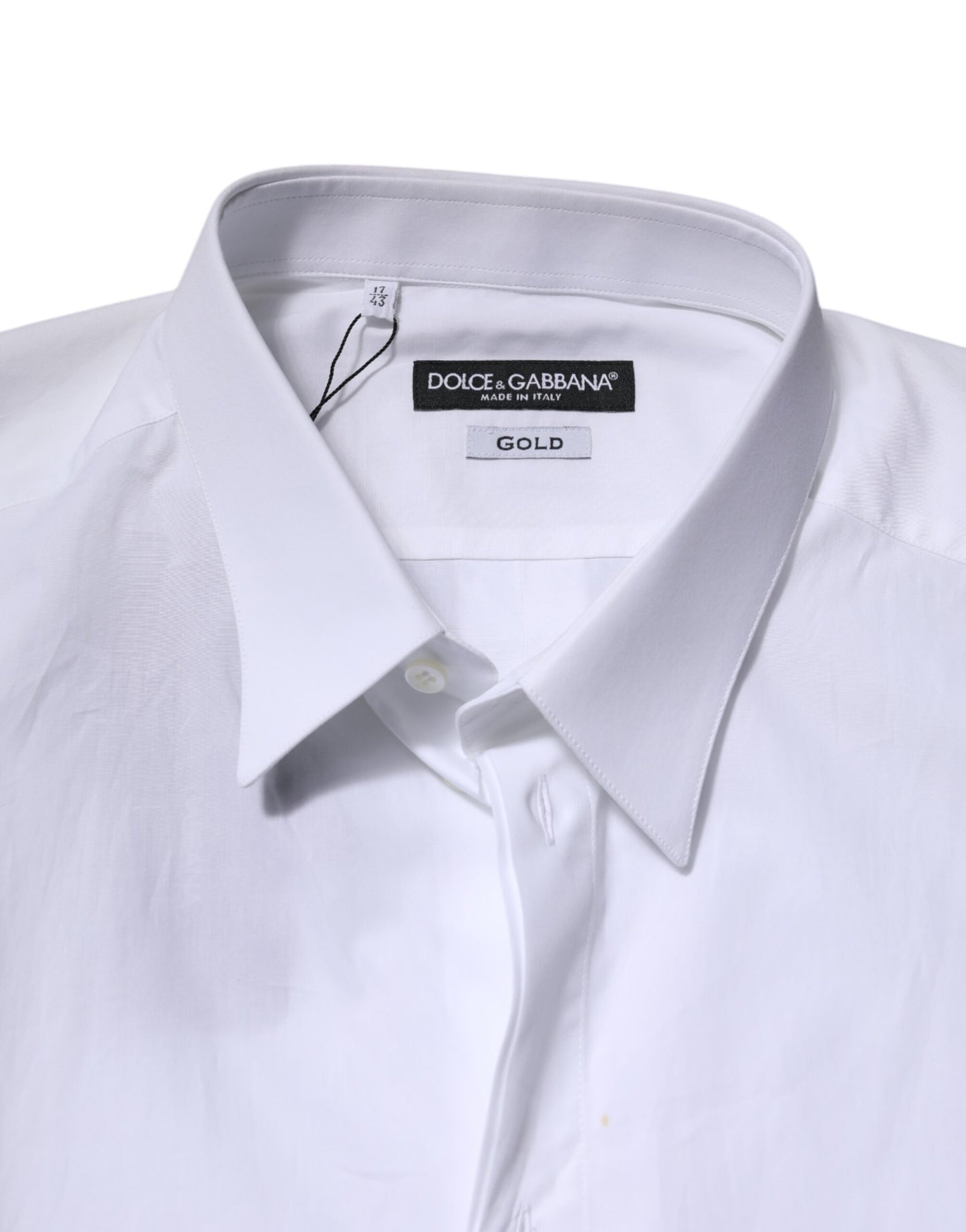 Dolce & Gabbana White Cotton GOLD Long Sleeves Formal Shirt by Dolce & Gabbana