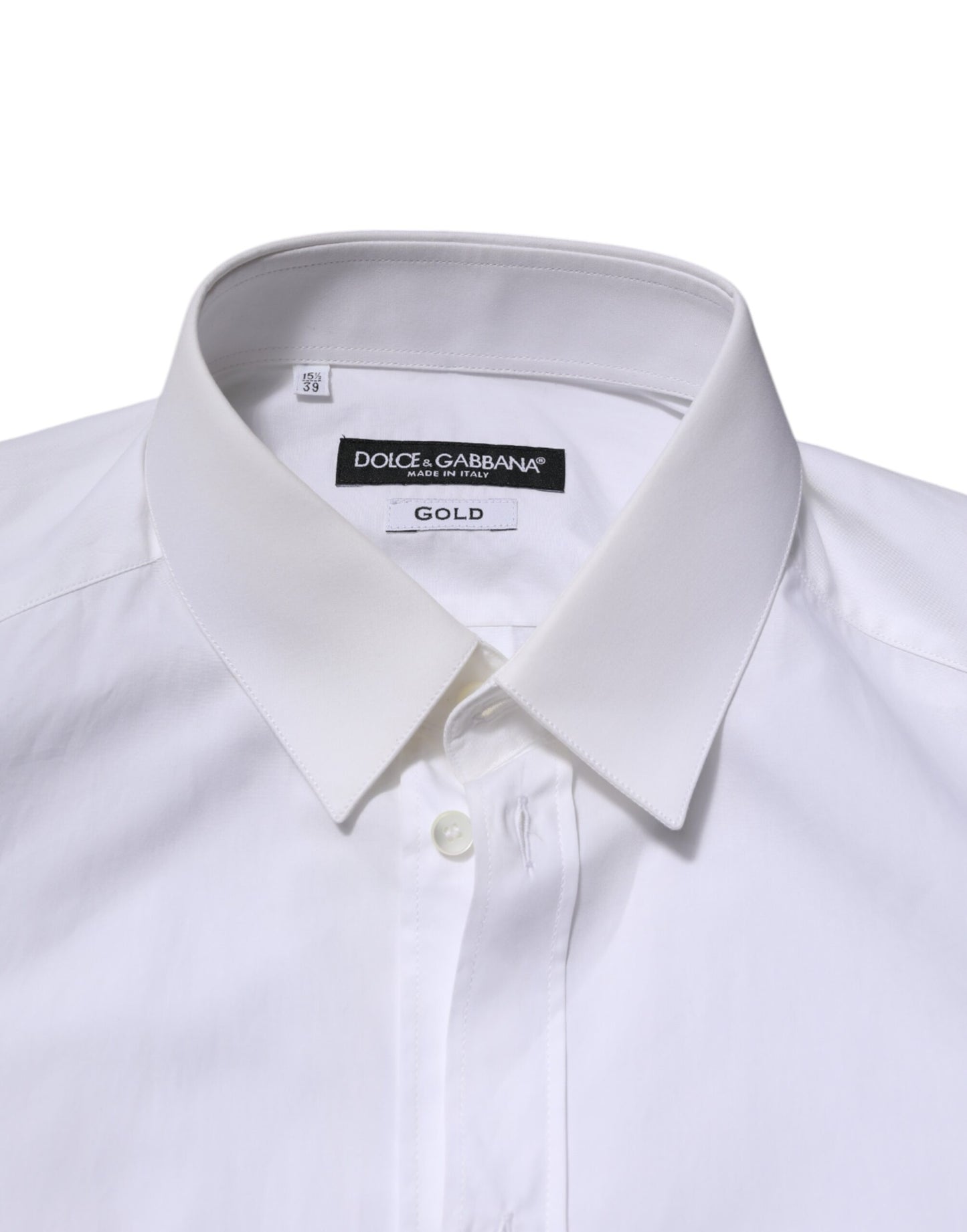 Dolce & Gabbana White Cotton GOLD Long Sleeves Formal Shirt by Dolce & Gabbana