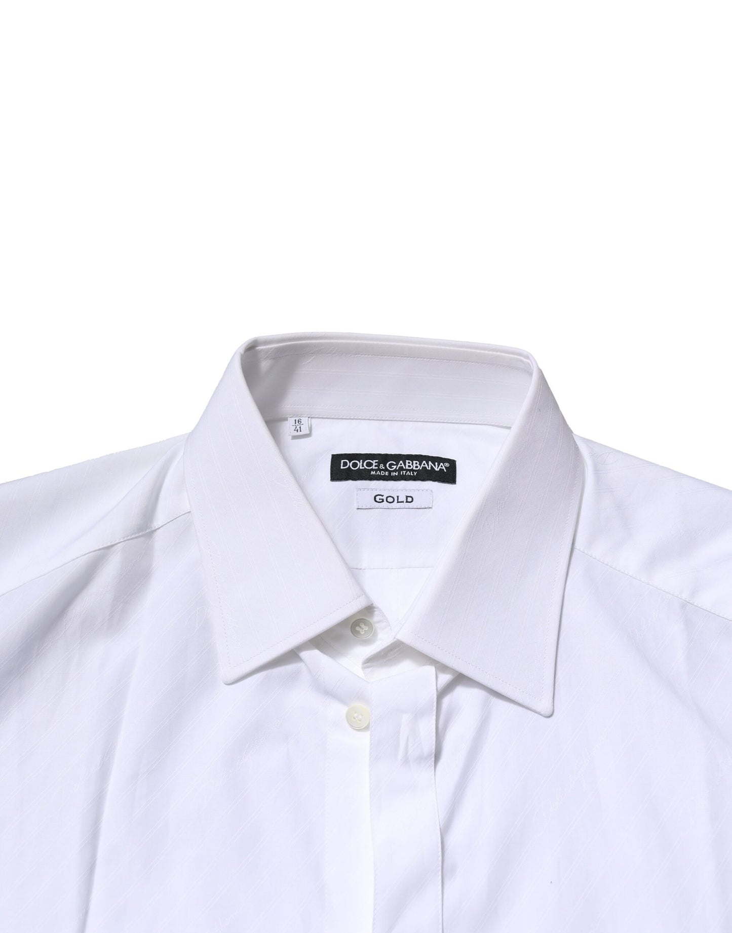 Dolce & Gabbana White Cotton GOLD Long Sleeves Formal Shirt by Dolce & Gabbana