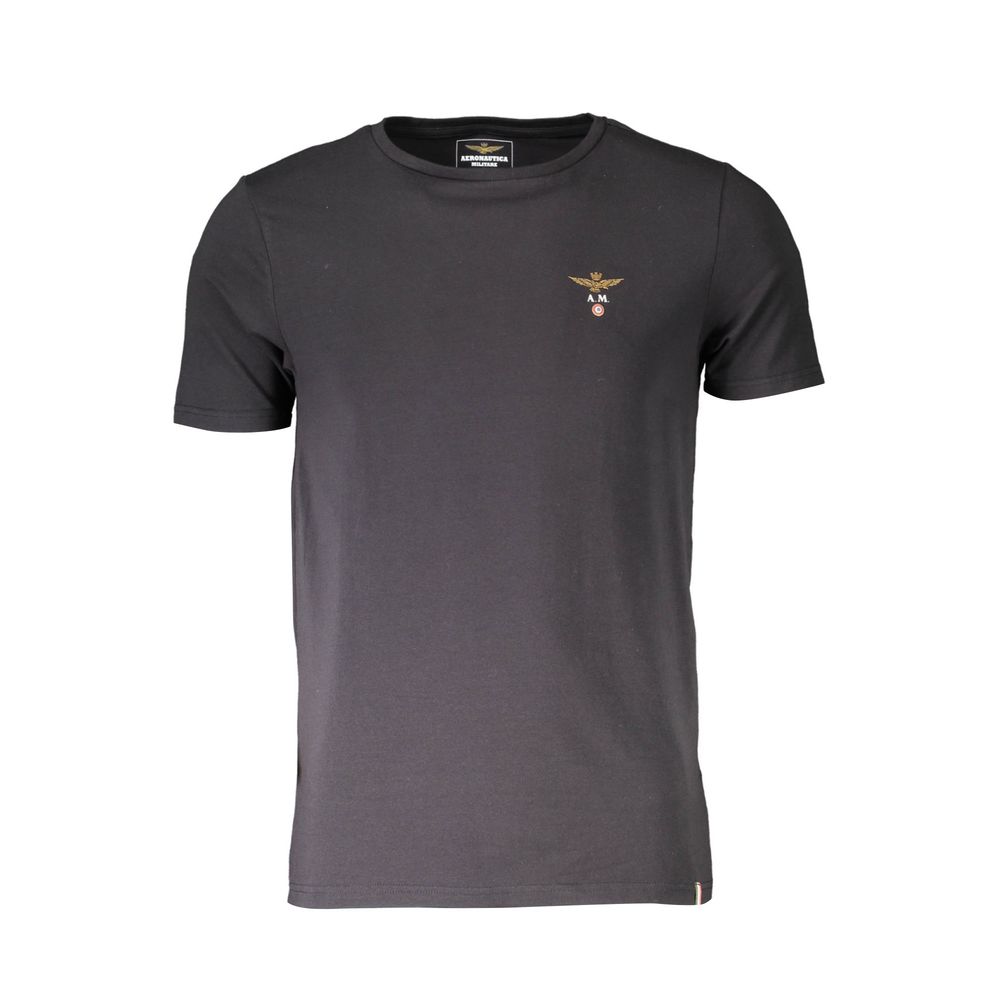 T-shirt sous-vêtement homme en coton noir Aeronautica Militare