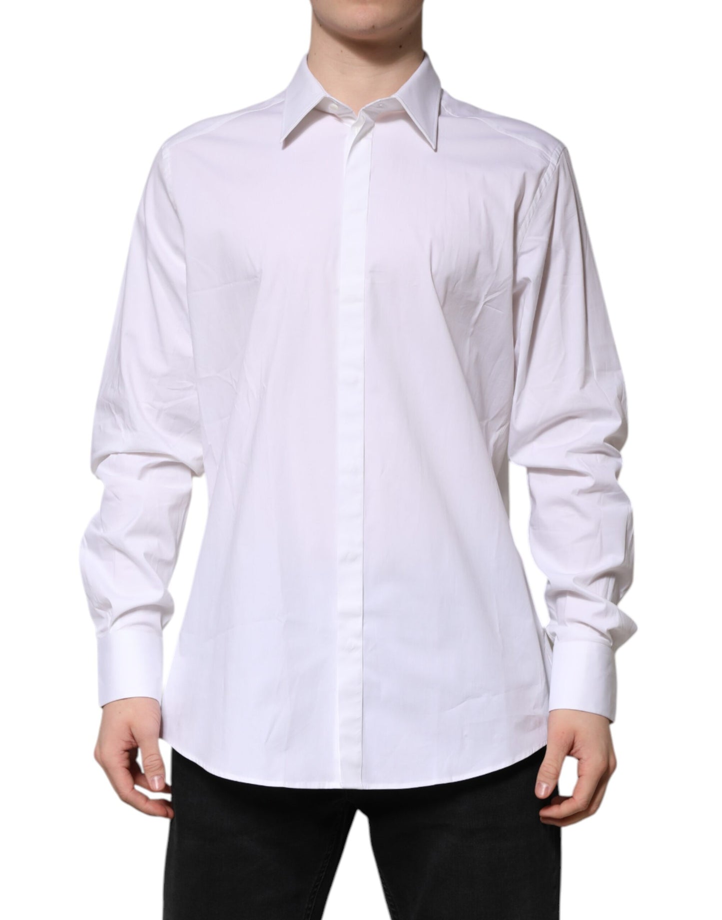 Dolce & Gabbana White MARTINI Long Sleeve Dress Formal Shirt by Dolce & Gabbana