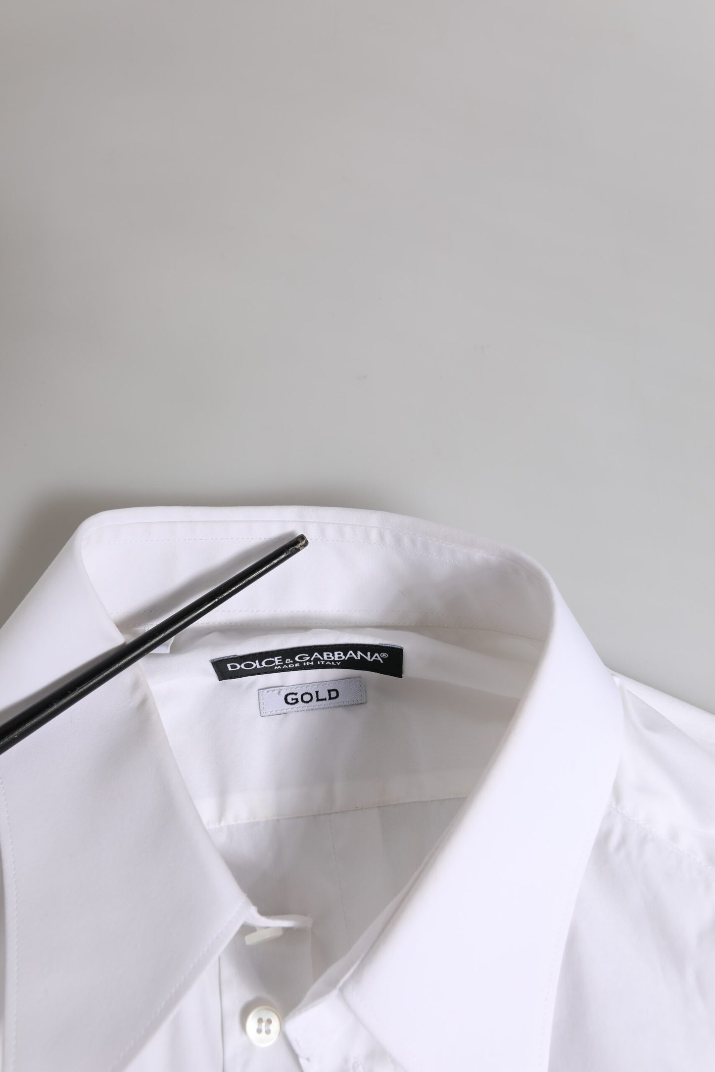 Dolce & Gabbana White GOLD Long Sleeve Dress Men Formal Shirt by Dolce & Gabbana