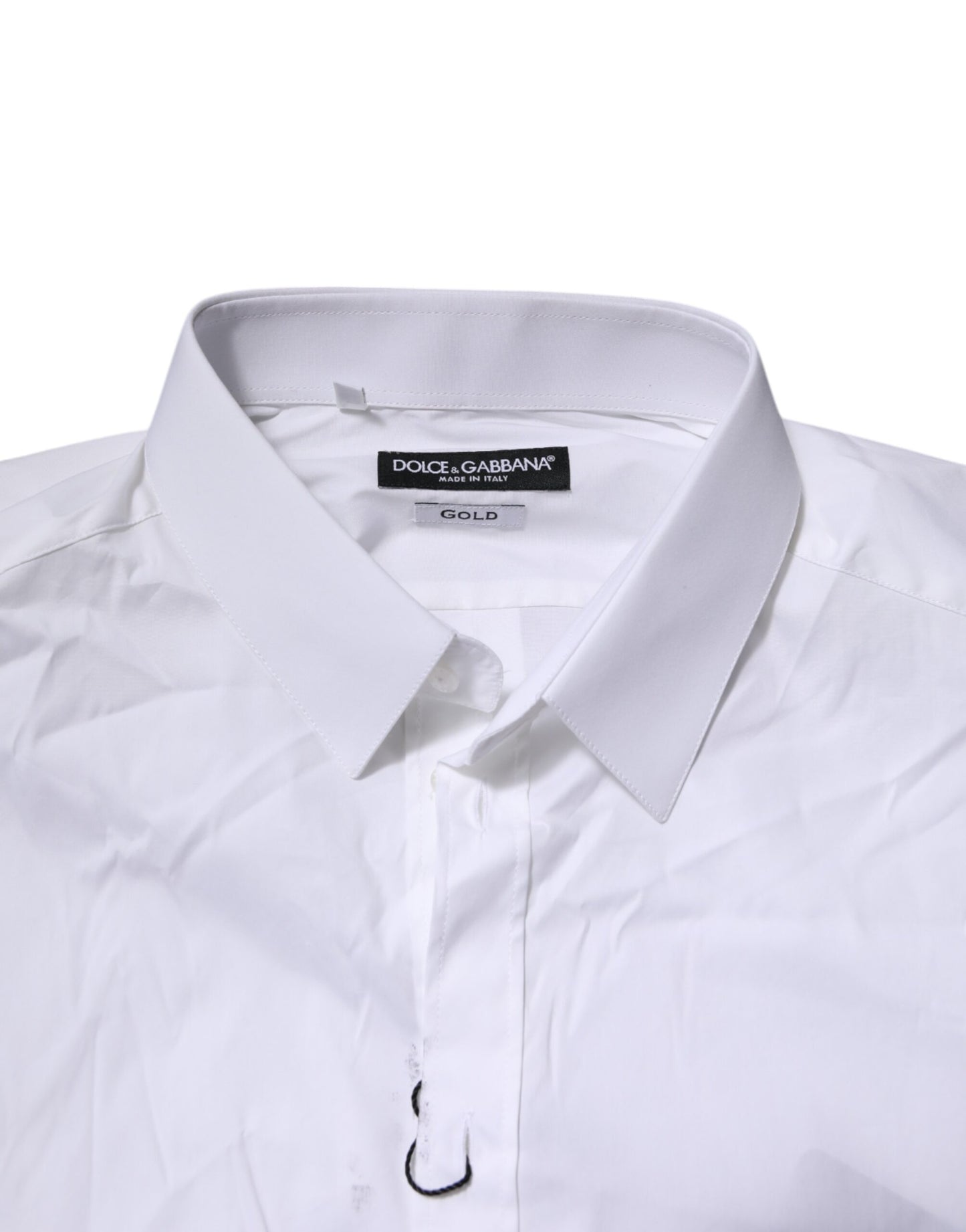 Dolce & Gabbana White GOLD Cotton Men Dress Formal Shirt by Dolce & Gabbana