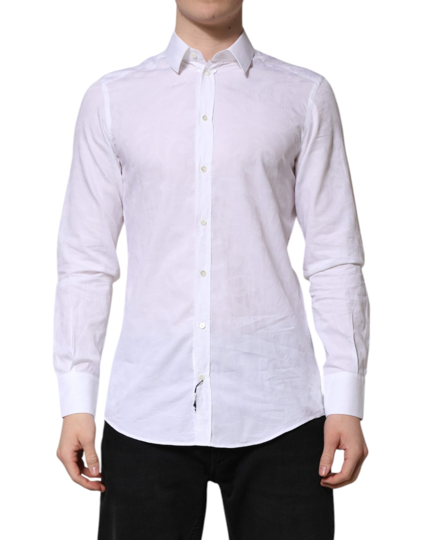 Dolce & Gabbana White MARTINI Cotton Long Sleeve Formal Shirt by Dolce & Gabbana