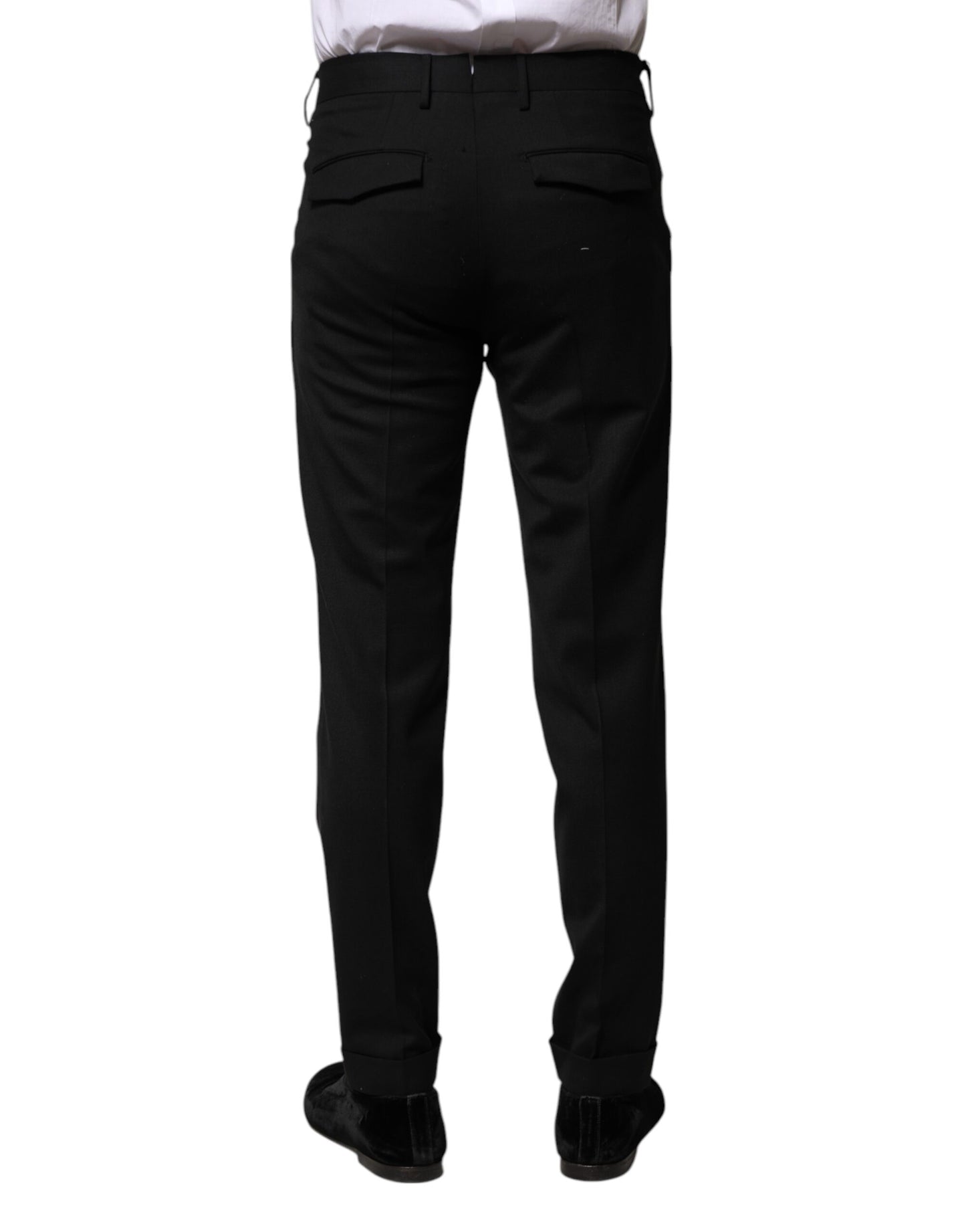 Pantalon habillé fuselé noir uni pour homme PT Torino