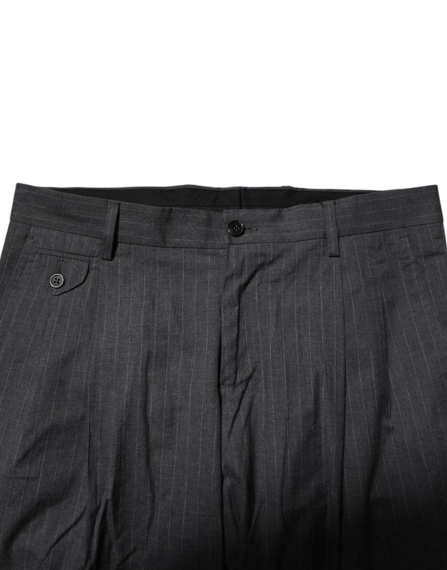 Pantalon habillé en coton à rayures grises Dolce & Gabbana