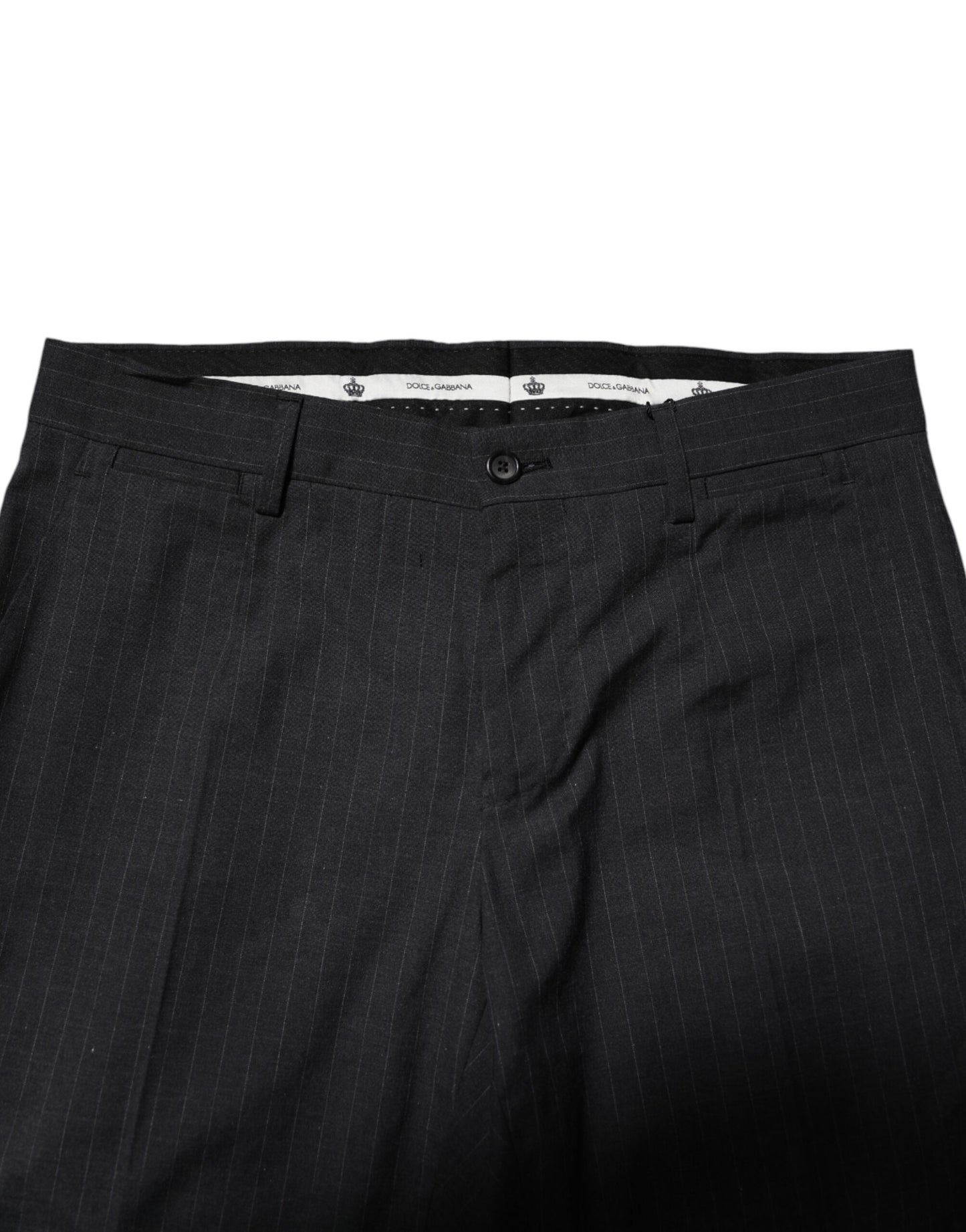 Pantalon habillé en coton à rayures grises Dolce & Gabbana