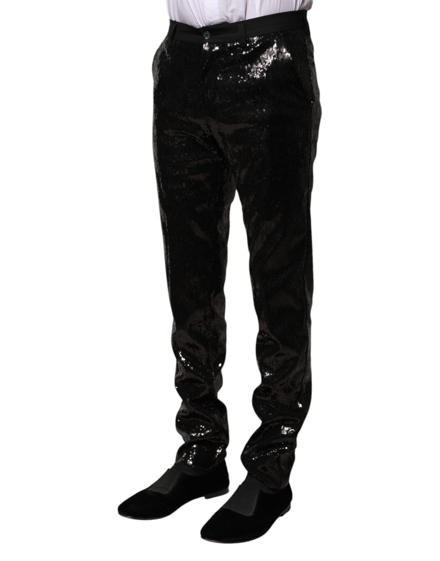 Pantalon noir à paillettes Dolce & Gabbana