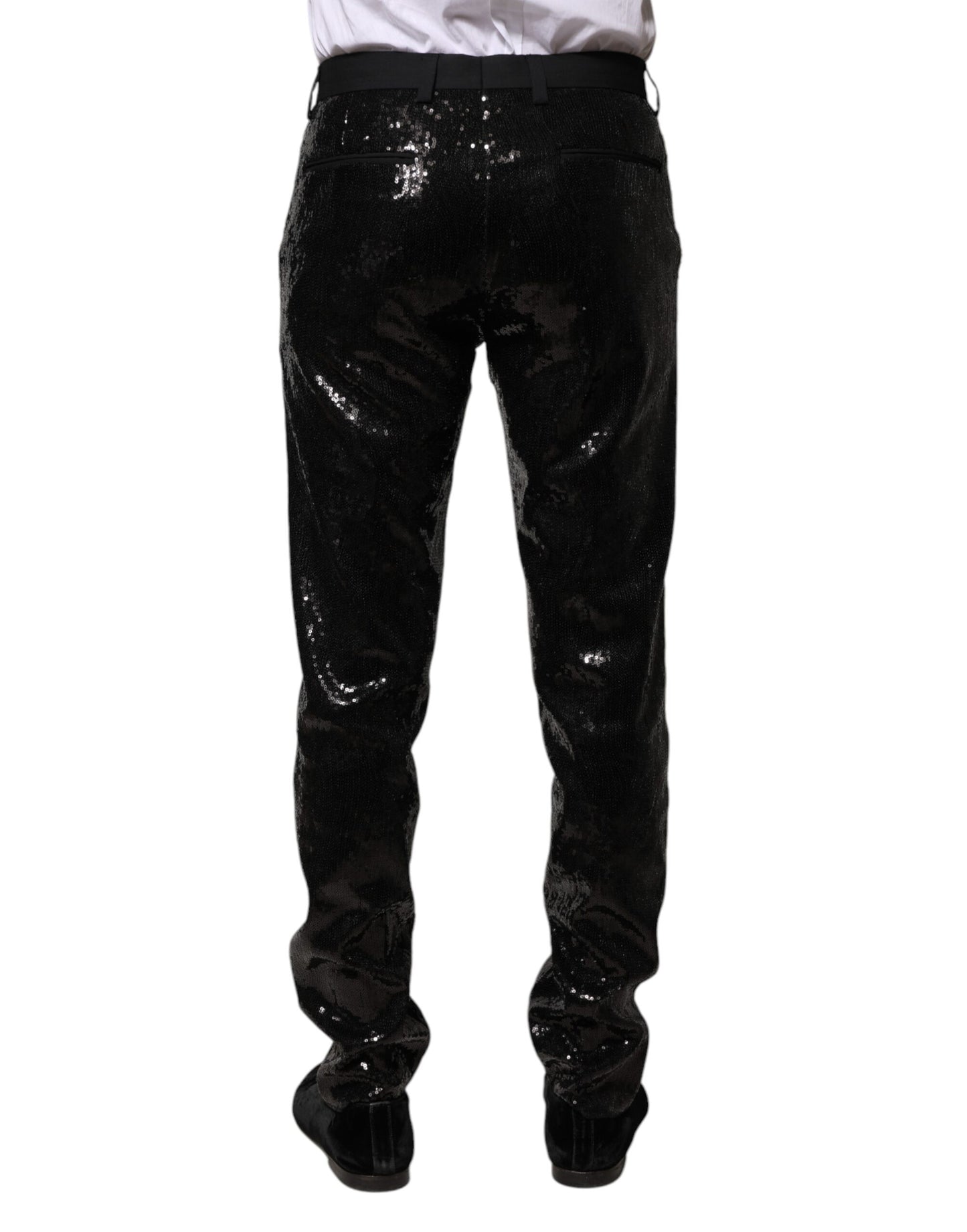 Pantalon noir à paillettes Dolce & Gabbana