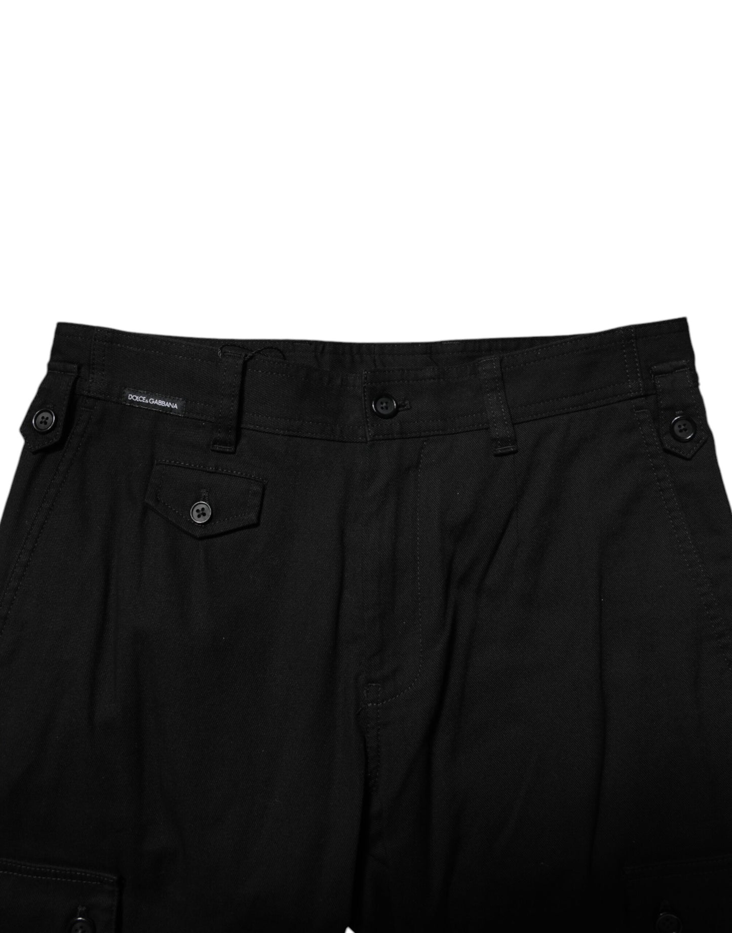 Pantalon court habillé en coton noir Dolce & Gabbana pour homme