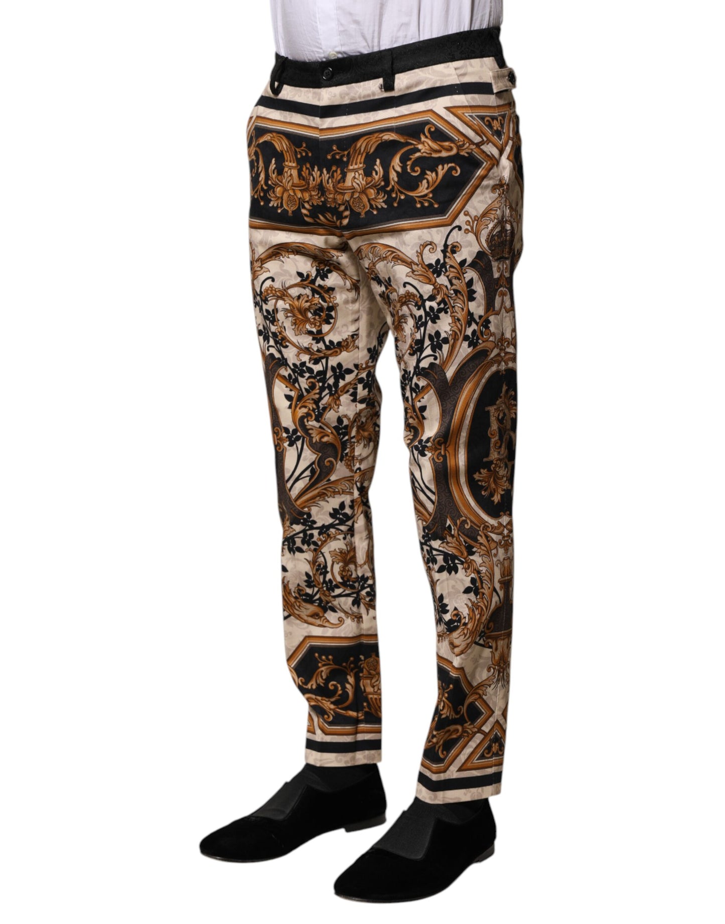 Pantalon habillé à imprimé floral multicolore Dolce & Gabbana