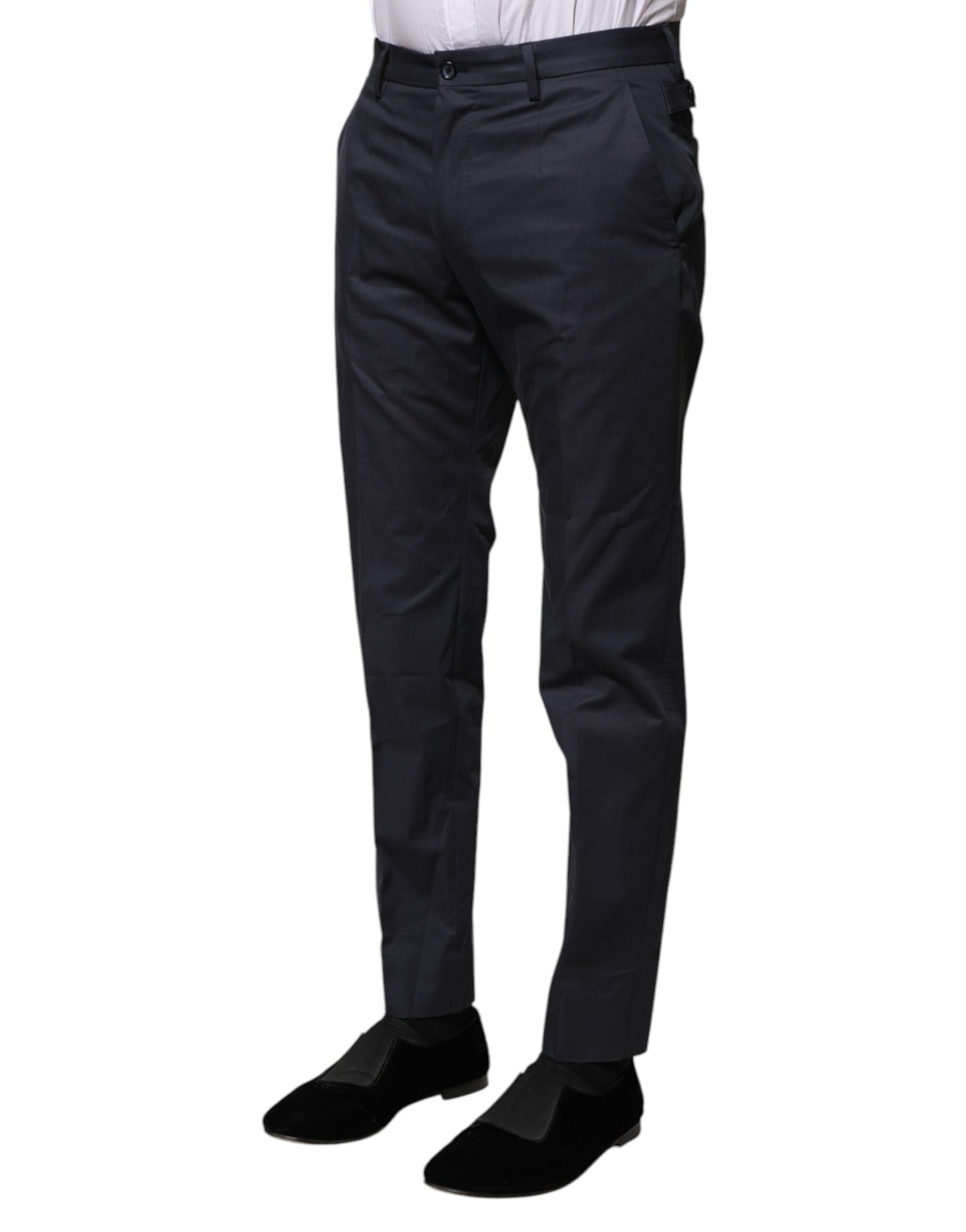 Pantalon habillé en coton bleu foncé Dolce & Gabbana