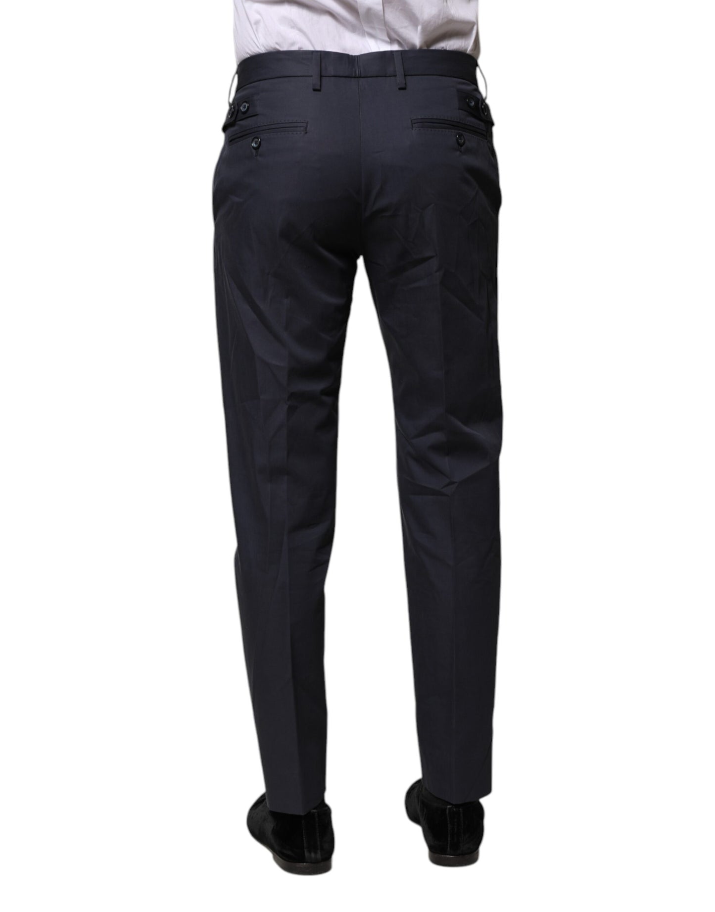 Pantalon habillé en coton bleu foncé Dolce & Gabbana