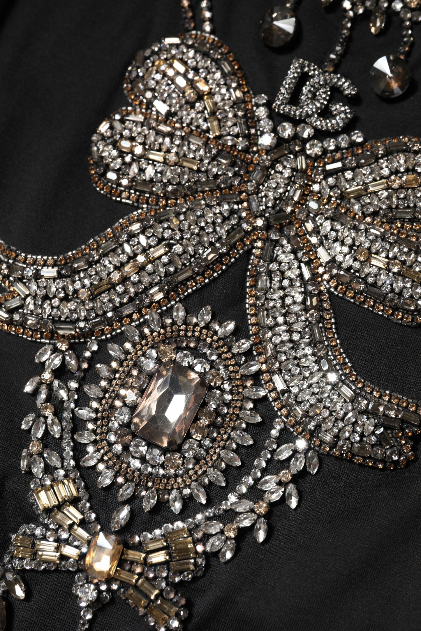 Dolce & Gabbana Black Cotton Rhinestone Embellished Tank Top by Dolce & Gabbana