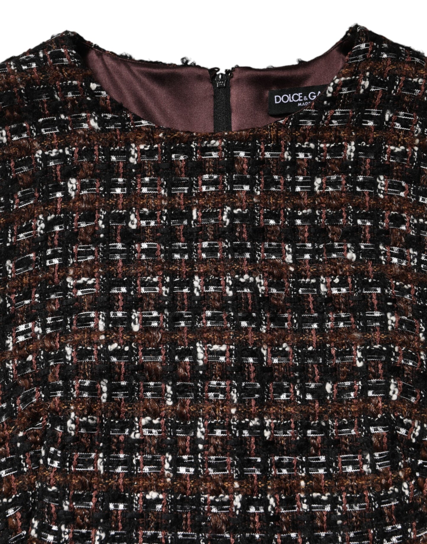 Dolce & Gabbana Multicolor Sleeveless Mini Tweed A-line Dress by Dolce & Gabbana