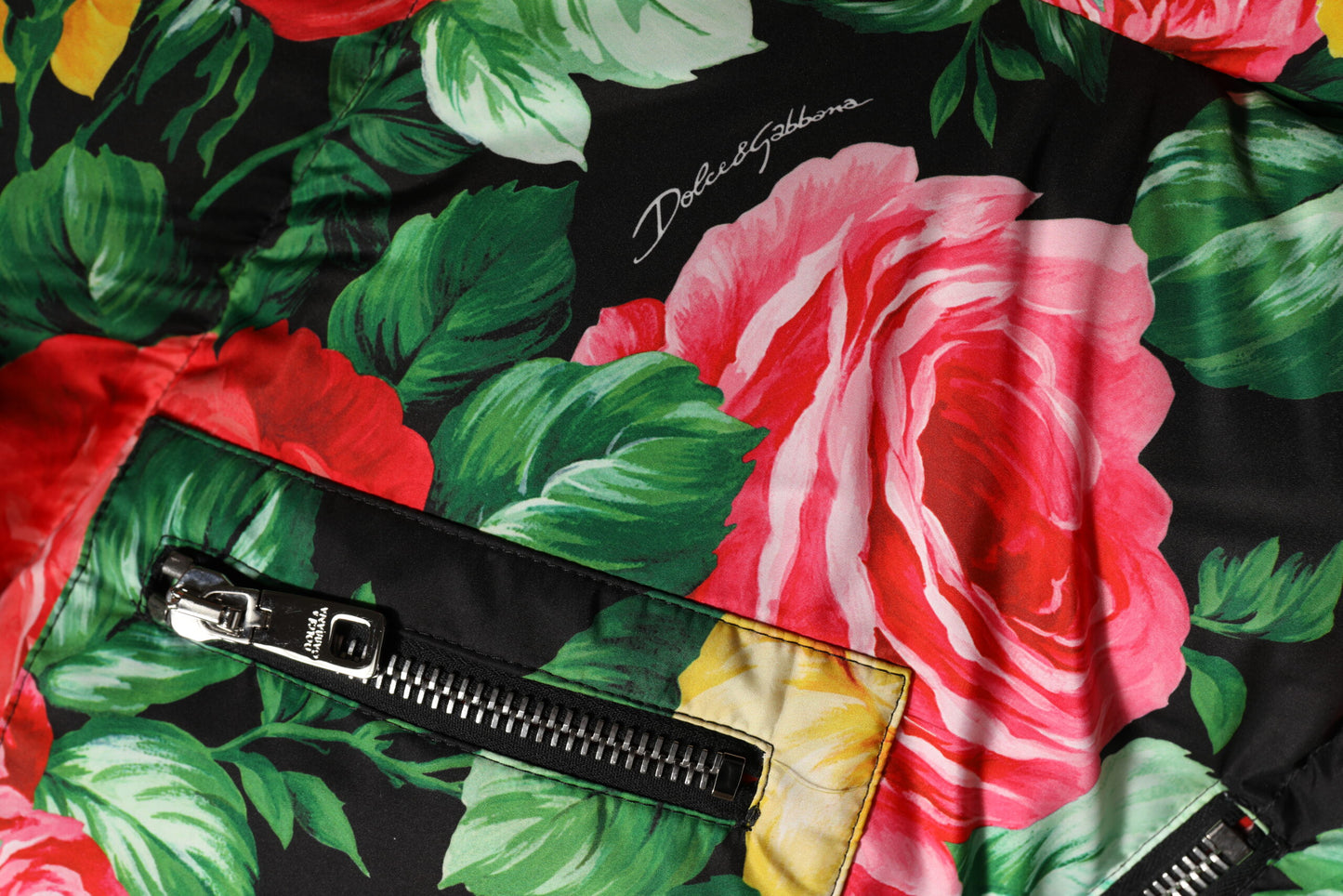 Dolce & Gabbana Multicolor Floral Puffer Hooded Jacket by Dolce & Gabbana