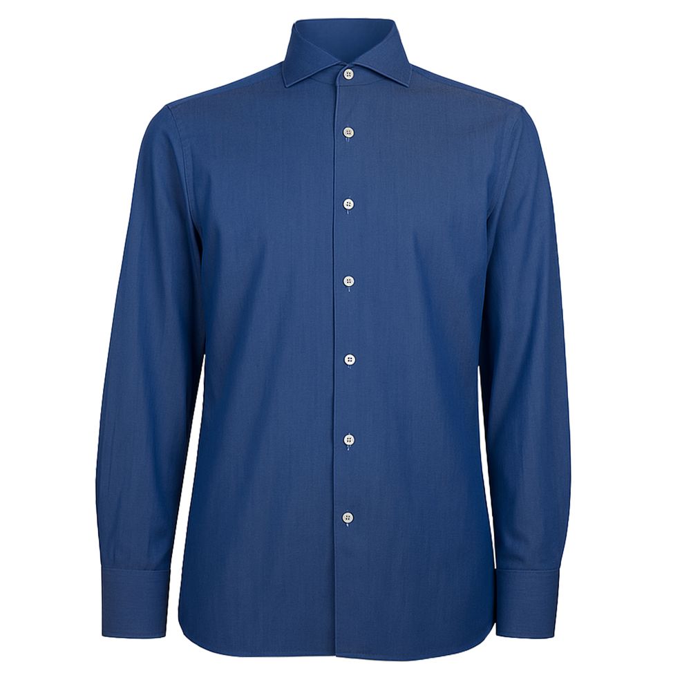 Made in Italy Blue Cotton Men's Shirt by Made in Italy