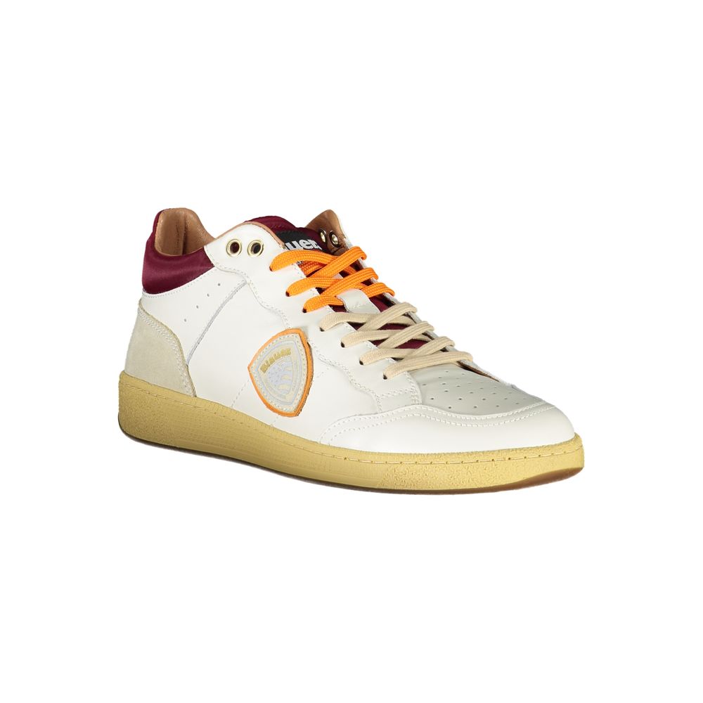 Blauer Sleek White Sneakers with Contrast Accents by Blauer