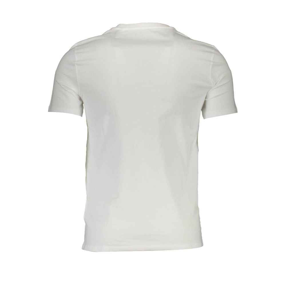 Guess Jeans V Neck Organic Cotton T Shirt White Edition