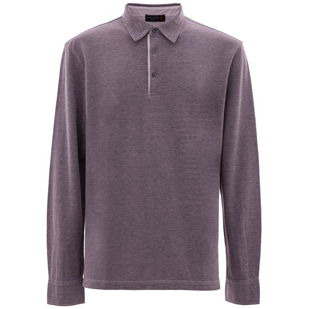 Polo en coton violet Corneliani
