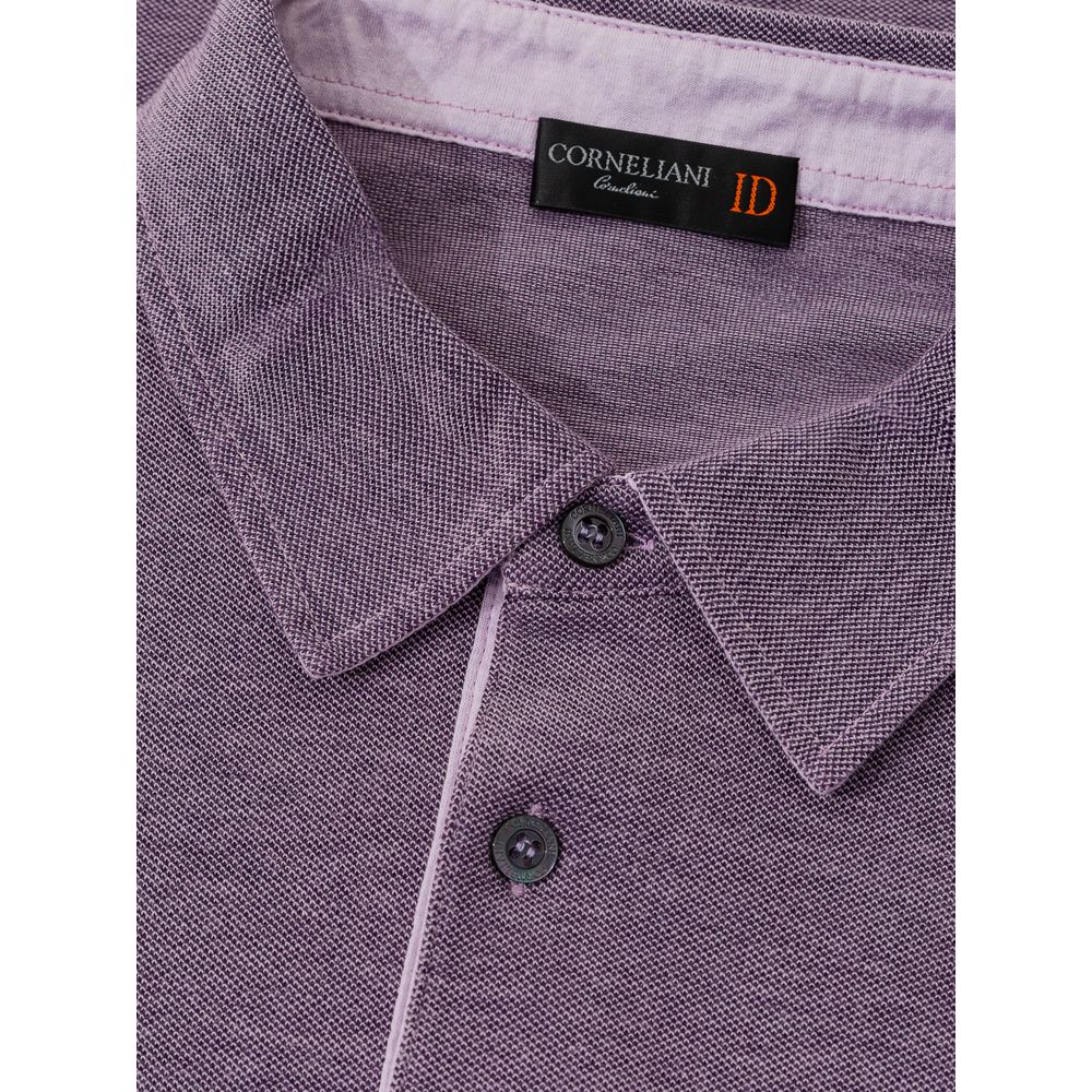 Polo en coton violet Corneliani