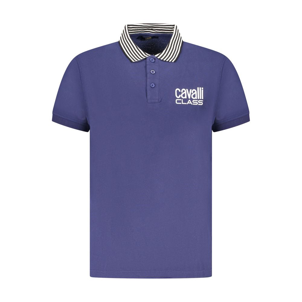 Polo Cavalli Class en coton bleu pour homme