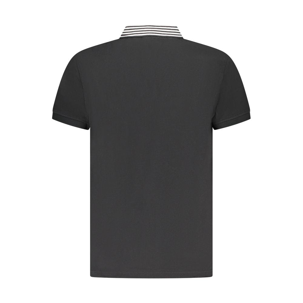 Polo Cavalli Class en coton noir pour homme