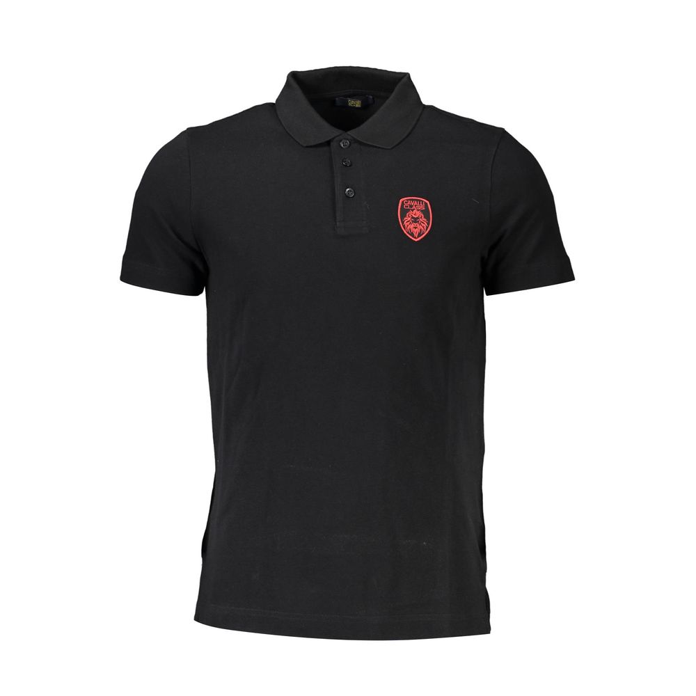 Polo Cavalli Class en coton noir pour homme