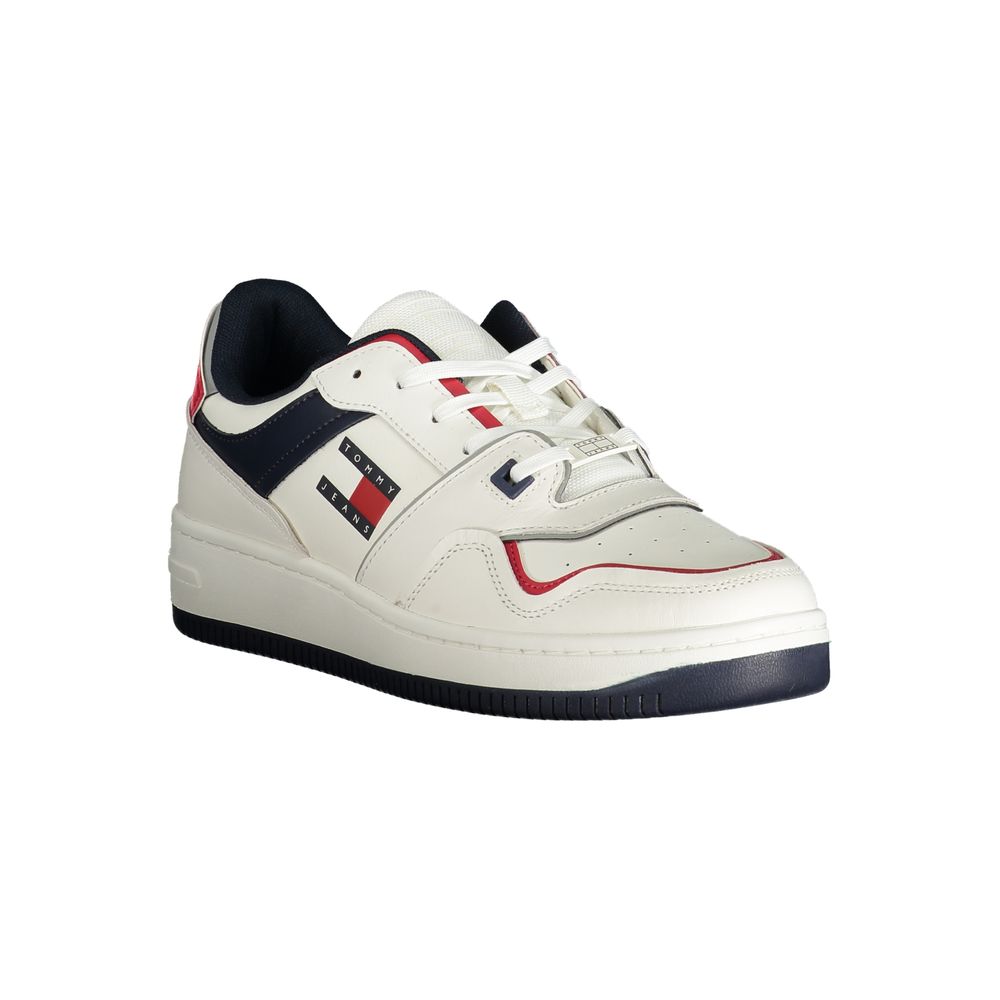 Tommy Hilfiger White Leather Men Sneaker by Tommy Hilfiger