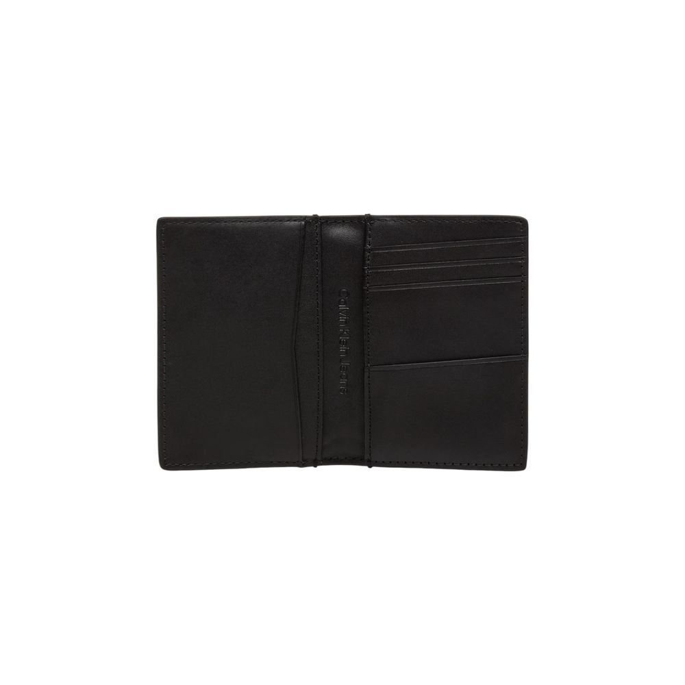 Portefeuille en cuir noir Calvin Klein Jeans