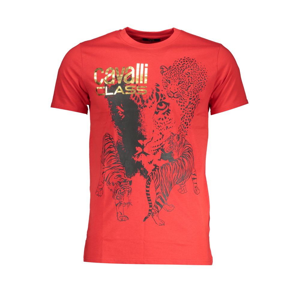 Cavalli Class Red Cotton T-Shirt by Cavalli Class
