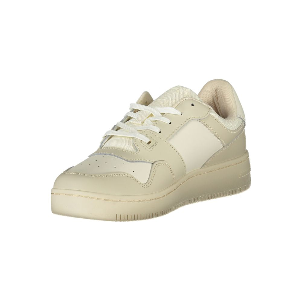 Tommy Hilfiger Beige Leather Men Sneaker by Tommy Hilfiger