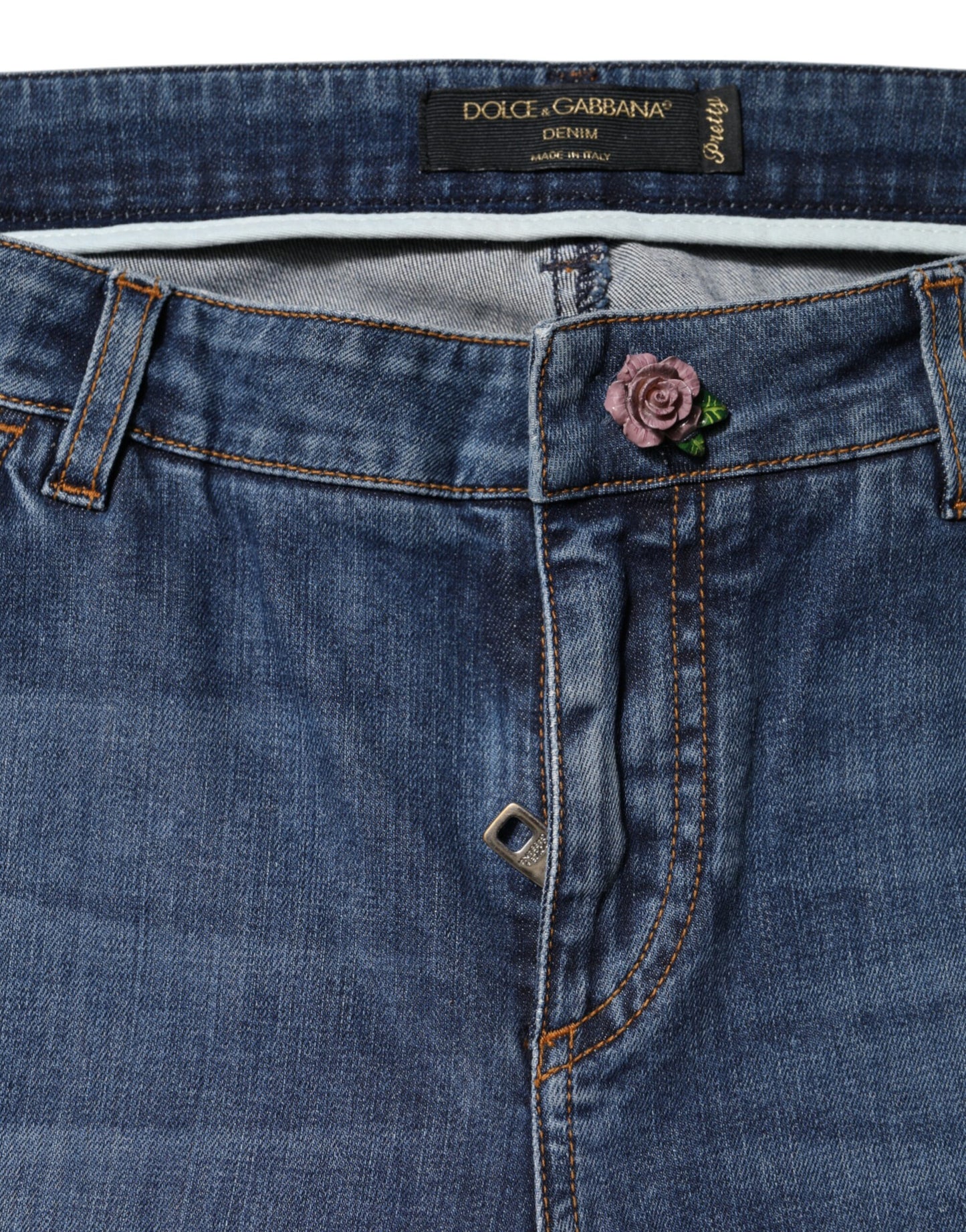 Dolce & Gabbana Blue Low Waist Cotton Skinny Denim Jeans by Dolce & Gabbana