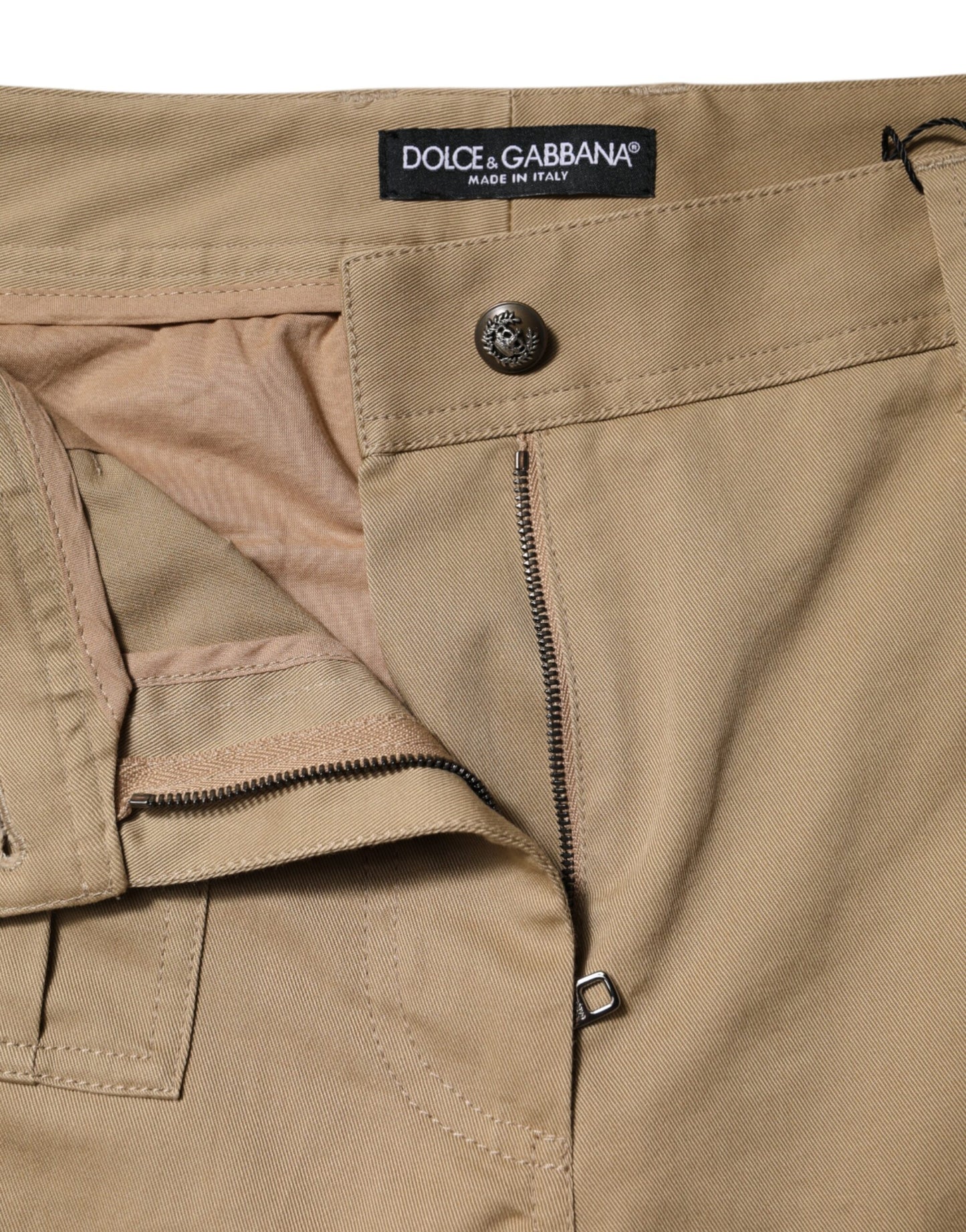 Dolce & Gabbana Brown Cotton Cargo Tapered Pants by Dolce & Gabbana