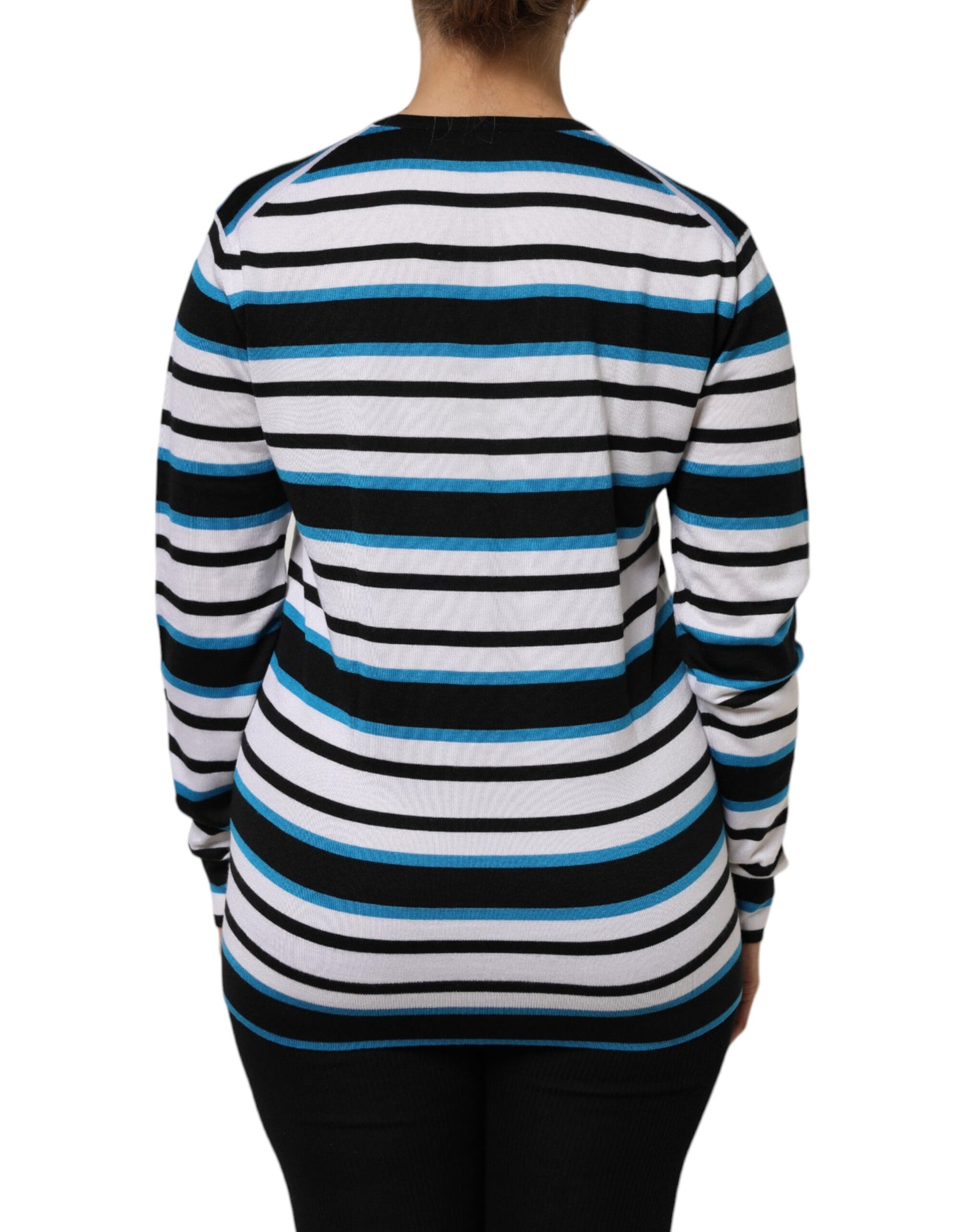 Dolce & Gabbana Multicolor Stripes Long Sleeves V-neck Top by Dolce & Gabbana