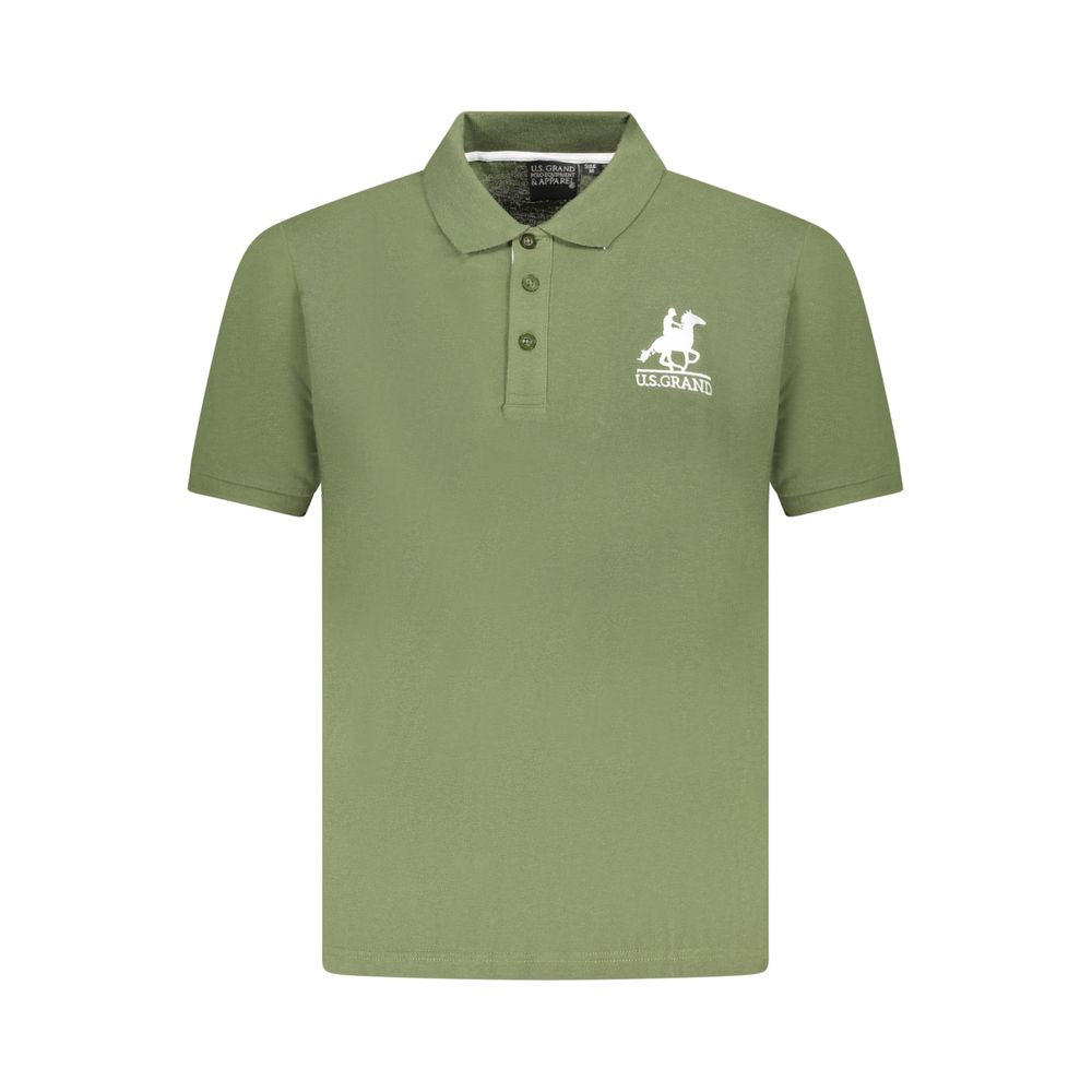 US Grand Polo Green Cotton Men Polo Shirt