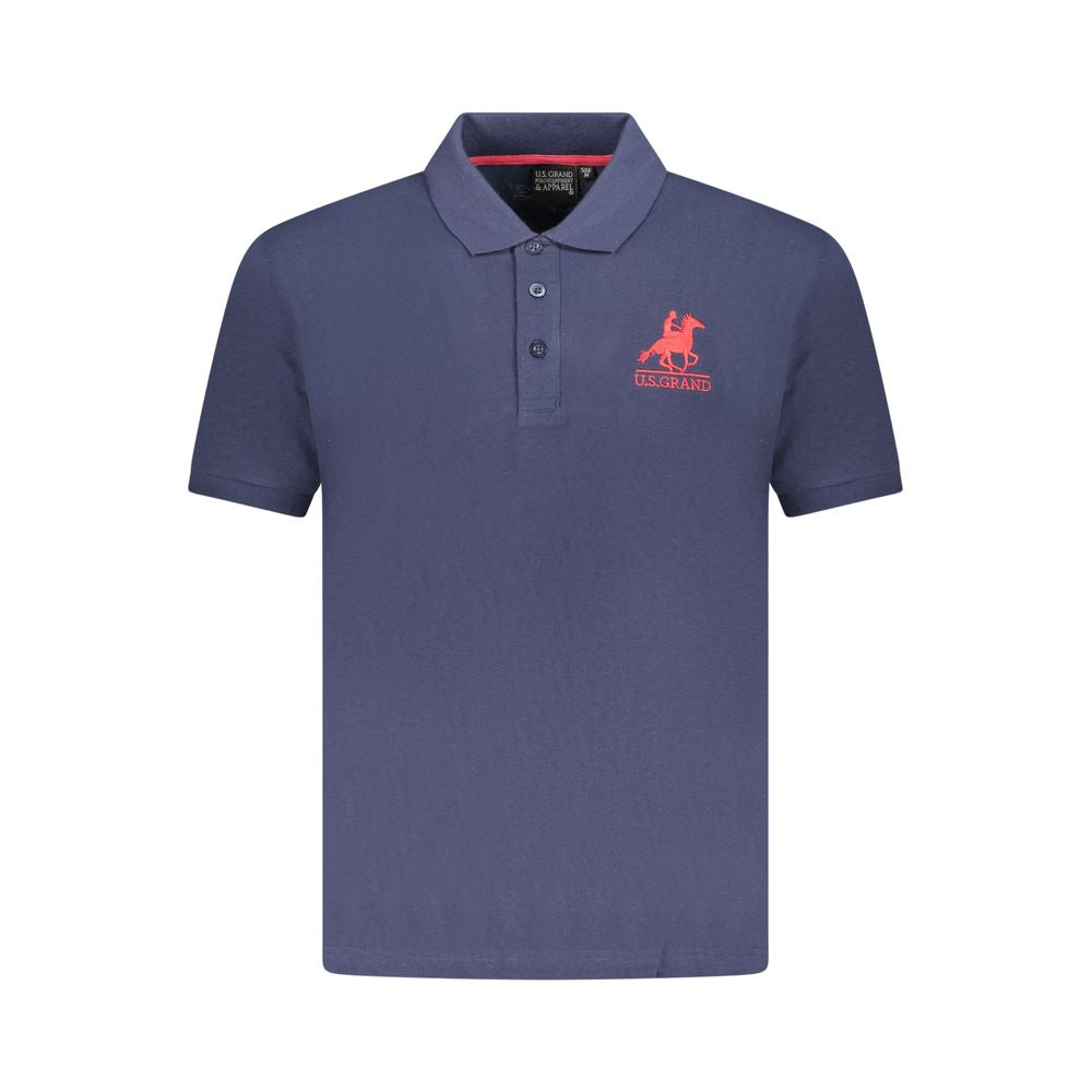US Grand Polo Blue Cotton Men Polo Shirt