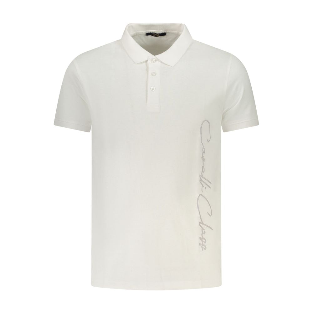 Cavalli Class White Cotton Men Polo Shirt by Cavalli Class