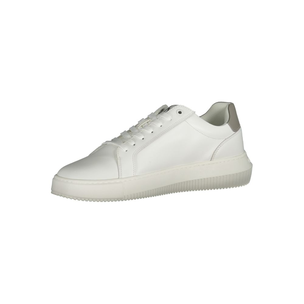 Calvin Klein White Leather Men Sneaker by Calvin Klein