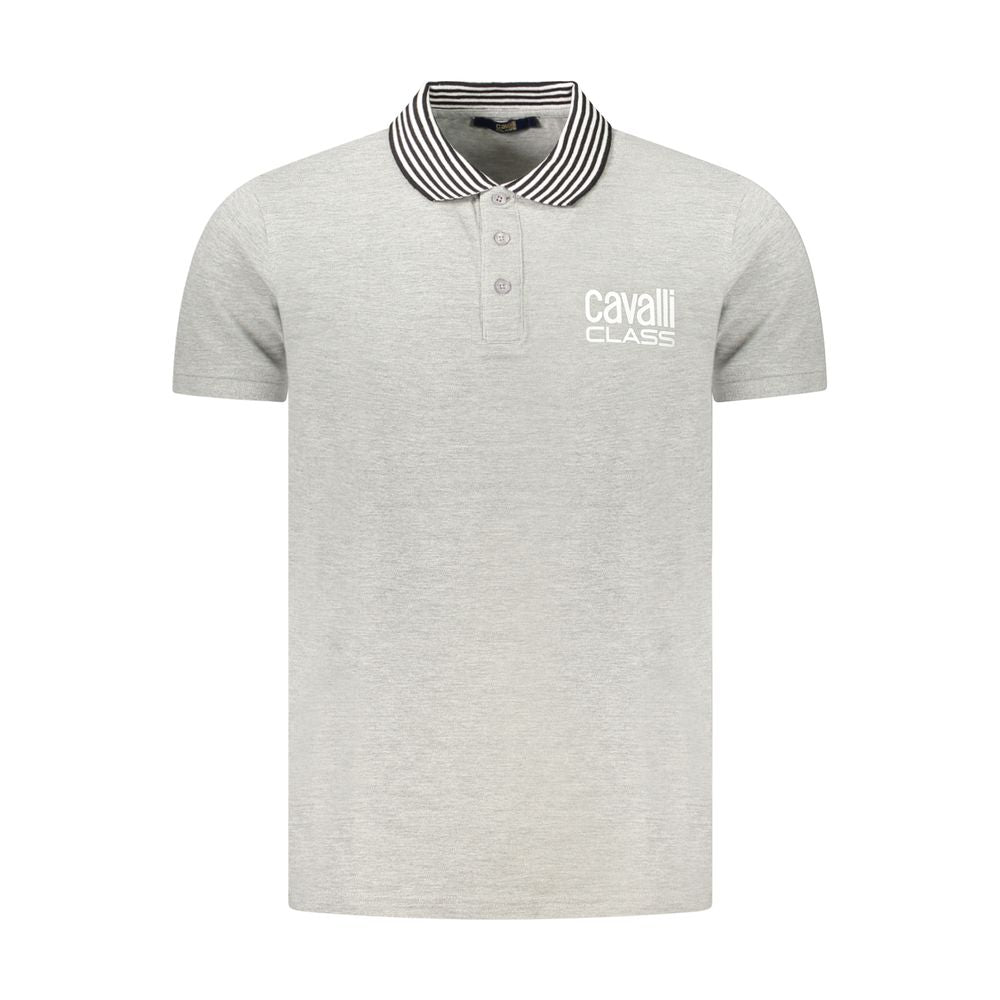 Polo en coton gris Cavalli Class