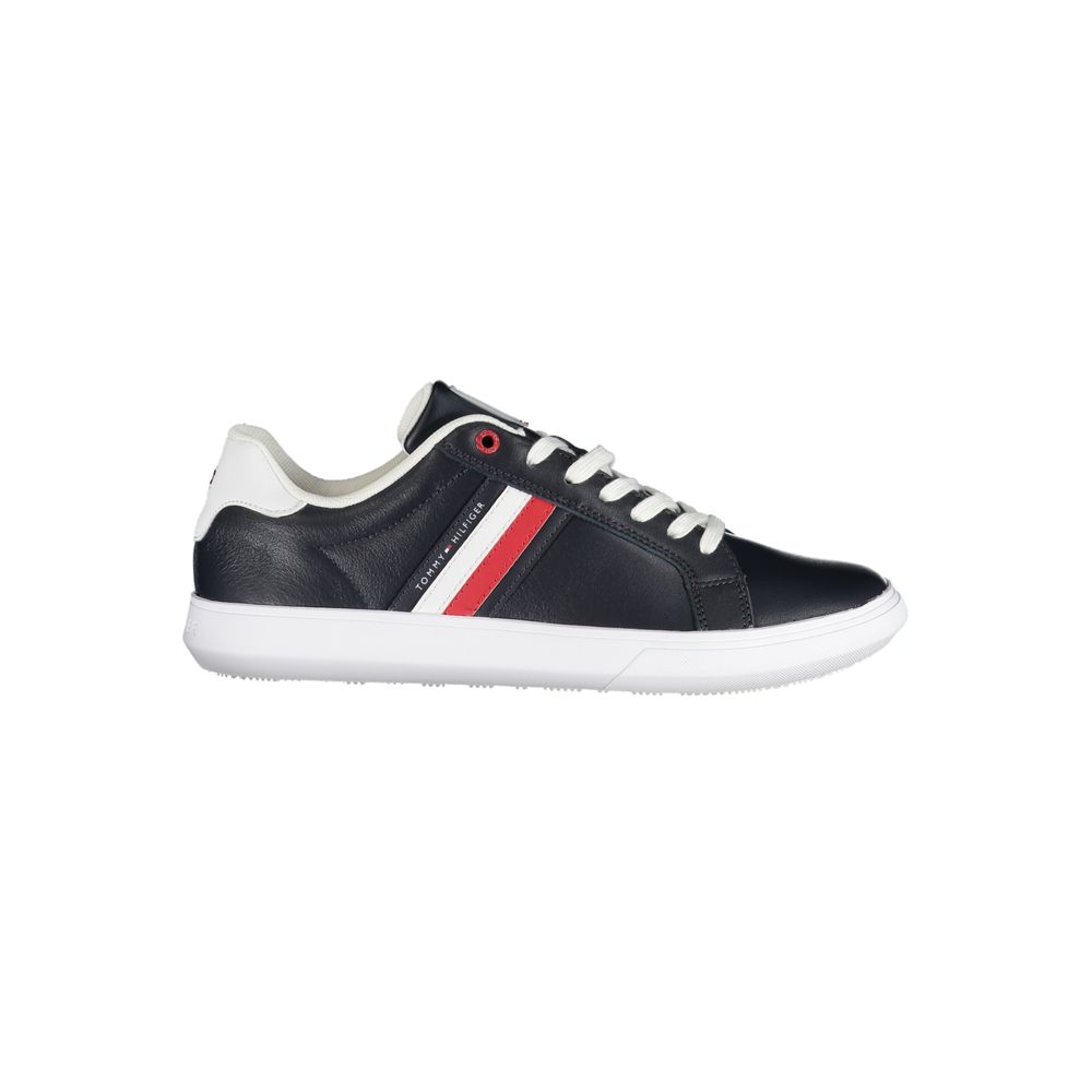 Tommy Hilfiger Sleek Blue Lace-Up Sneakers with Contrast Details by Tommy Hilfiger
