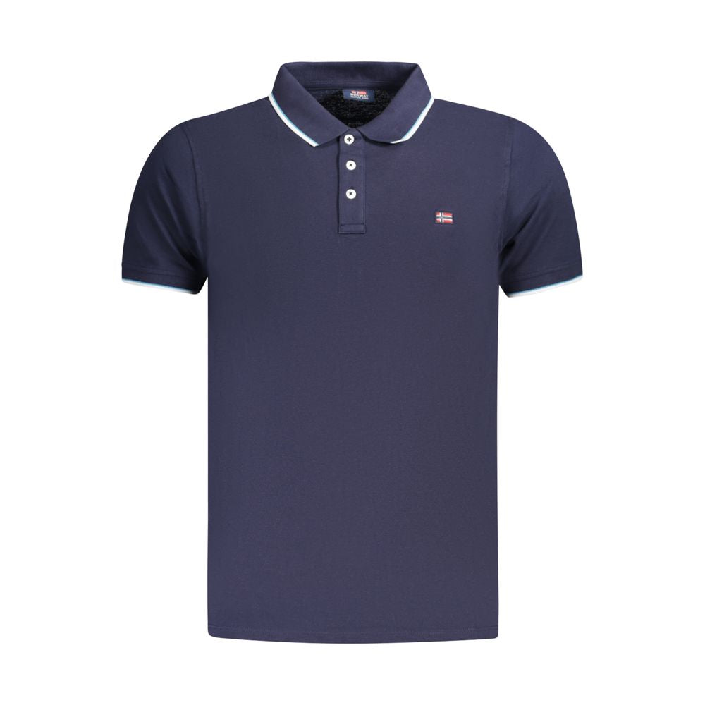 Polo bleu en coton pour homme, Norvège 1963