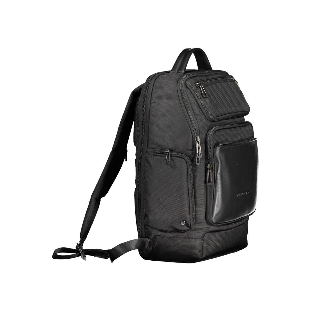Sac à dos Piquadro noir en polyéthylène recyclé pour homme