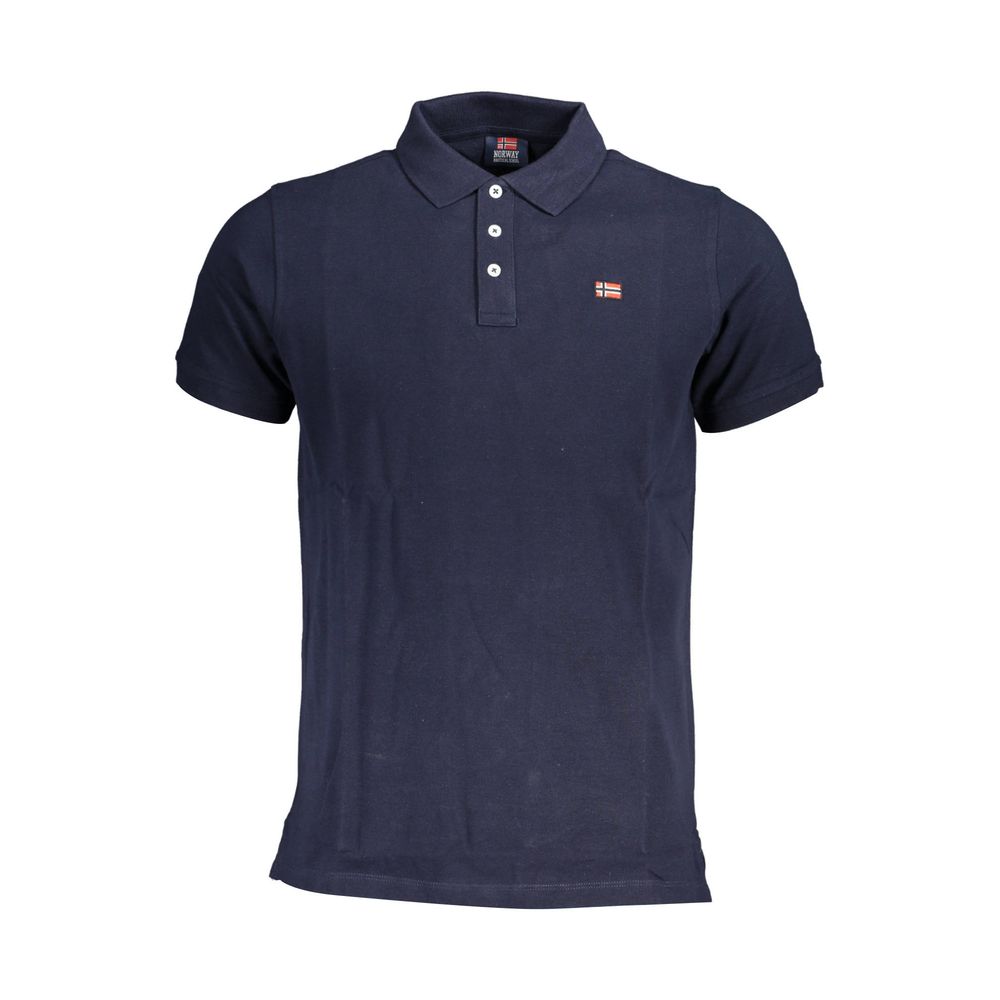 Polo bleu en coton pour homme, Norvège 1963