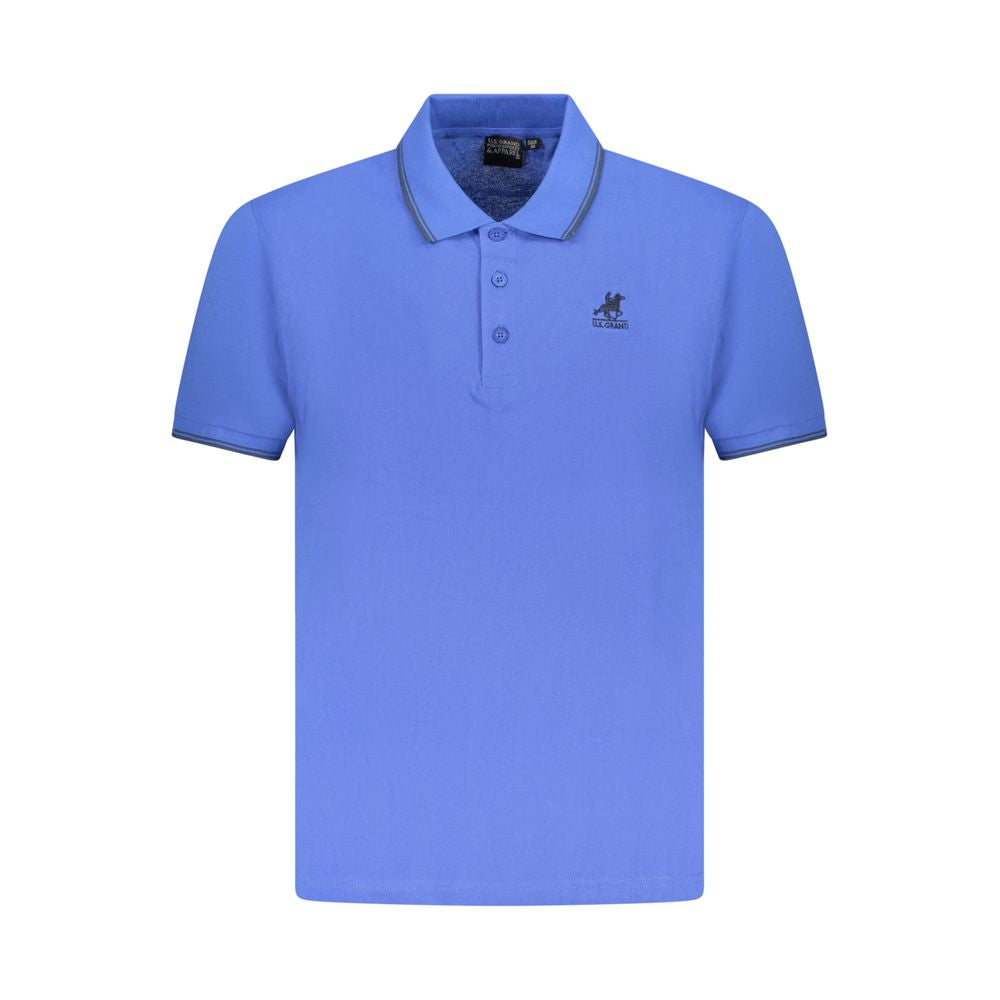 US Grand Polo Blue Cotton Men Polo Shirt