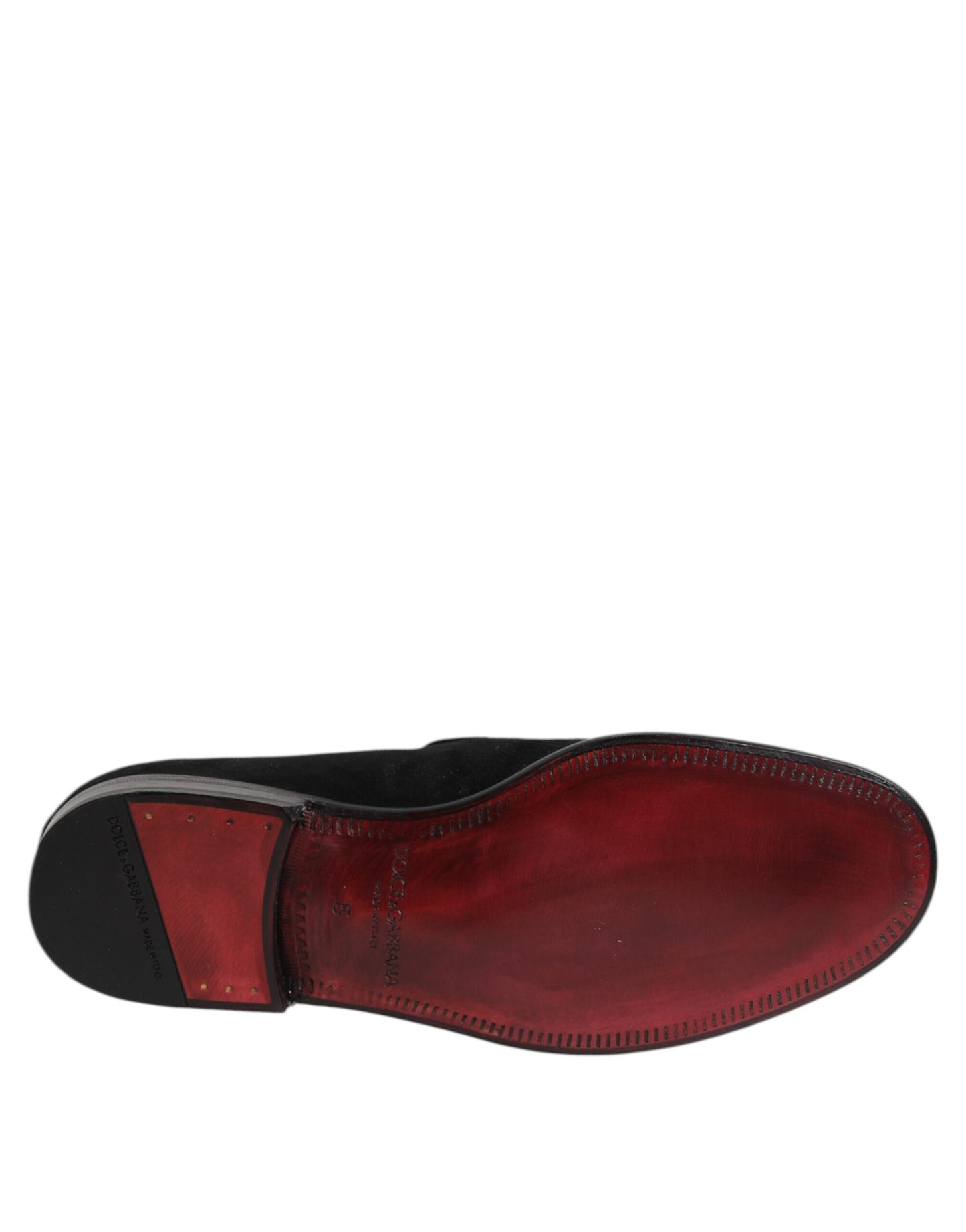 Mocassins à enfiler en daim noir Dolce & Gabbana, chaussures habillées